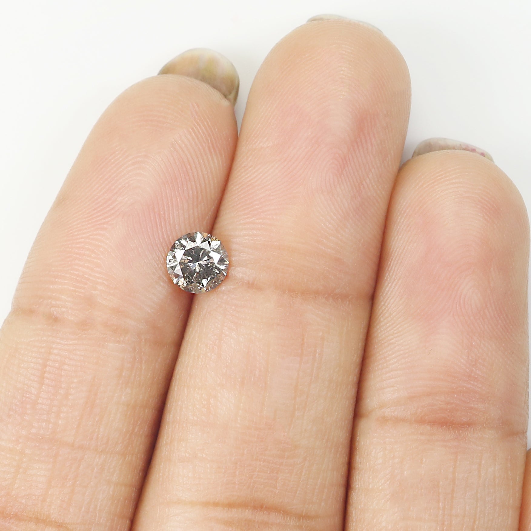 0.45 CT Natural Loose Round Shape Diamond Salt And Pepper Round Diamond 4.80 MM Natural Black Gray Color Round Brilliant Cut Diamond NQ810