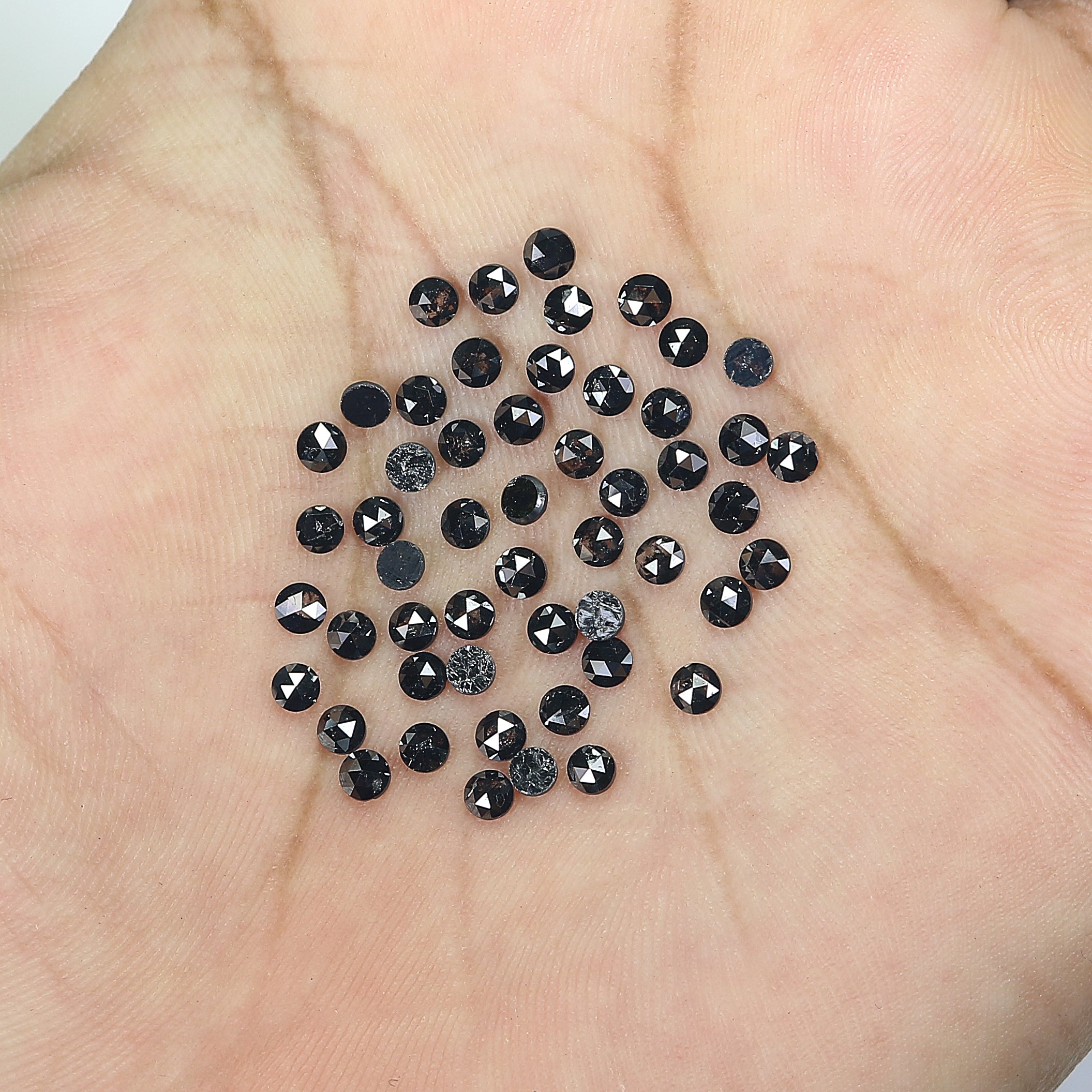 4.57 CT Natural Loose Round Rose Cut Diamond Black Color Round Shape Diamond 2.70 MM Natural Loose Black Color Round Rose Cut Diamond LQ1763