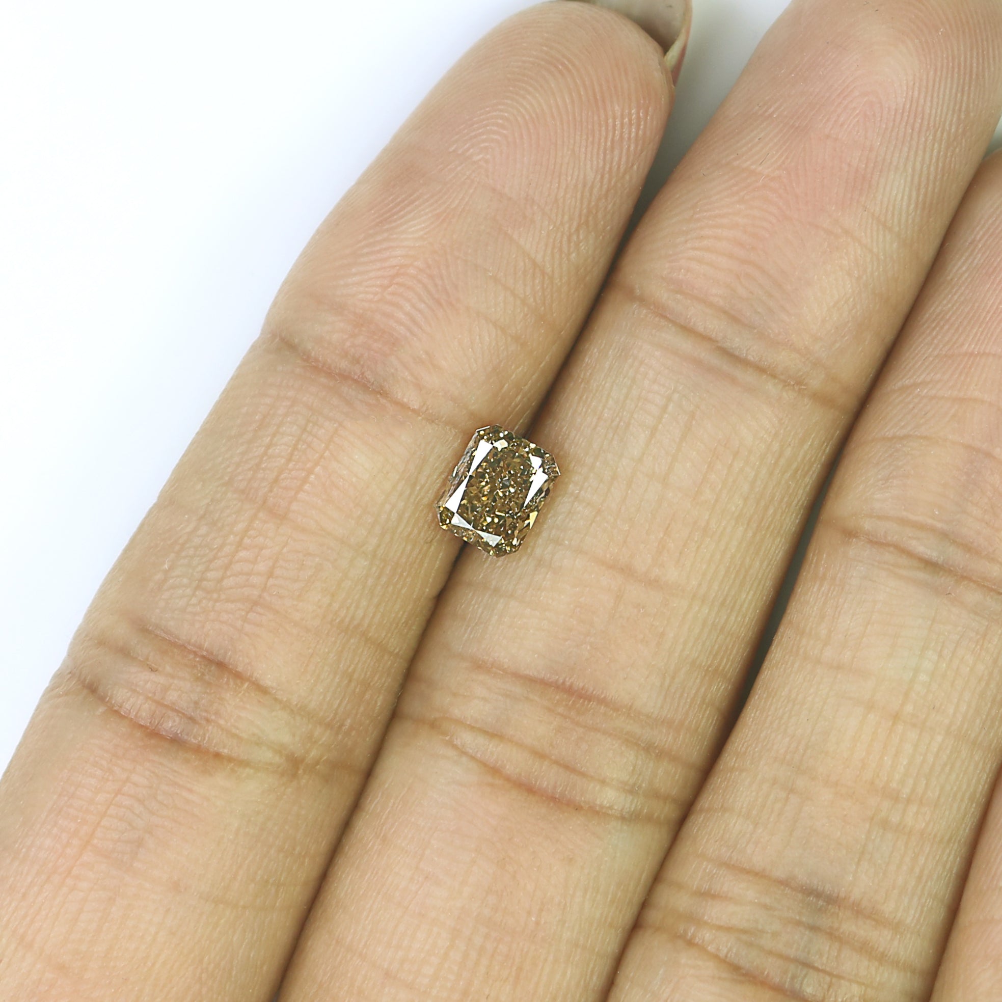 1.01 CT Natural Loose Radiant Shape Diamond Brown Color Radiant Cut Diamond 5.95 MM Natural Green Color Radiant Brilliant Cut Diamond L3592