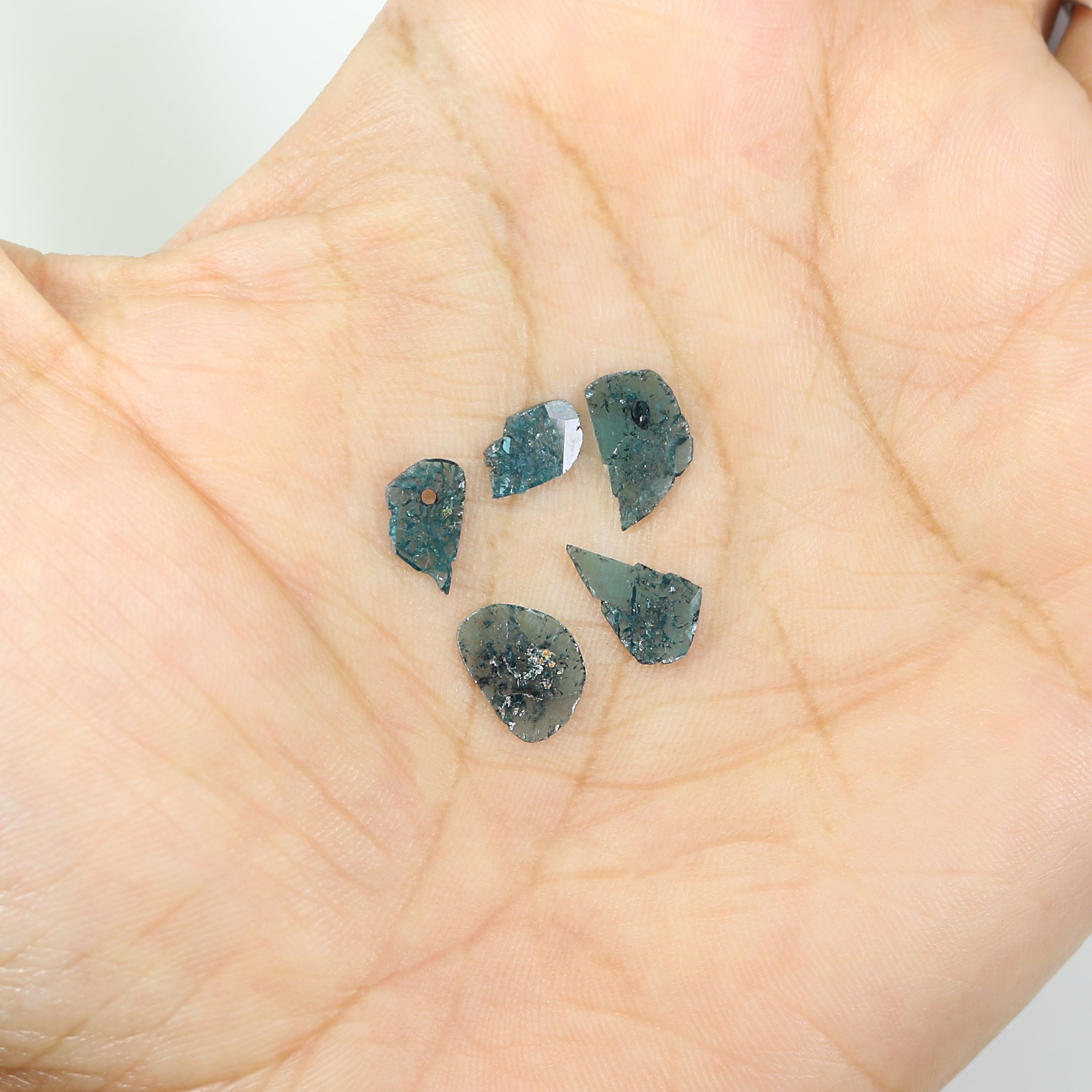 1.72 CT Natural Loose Slice Shape Diamond Blue Color Slice Cut Diamond 9.75 MM Natural Loose Blue Diamond Slice Irregular Cut Diamond N2608