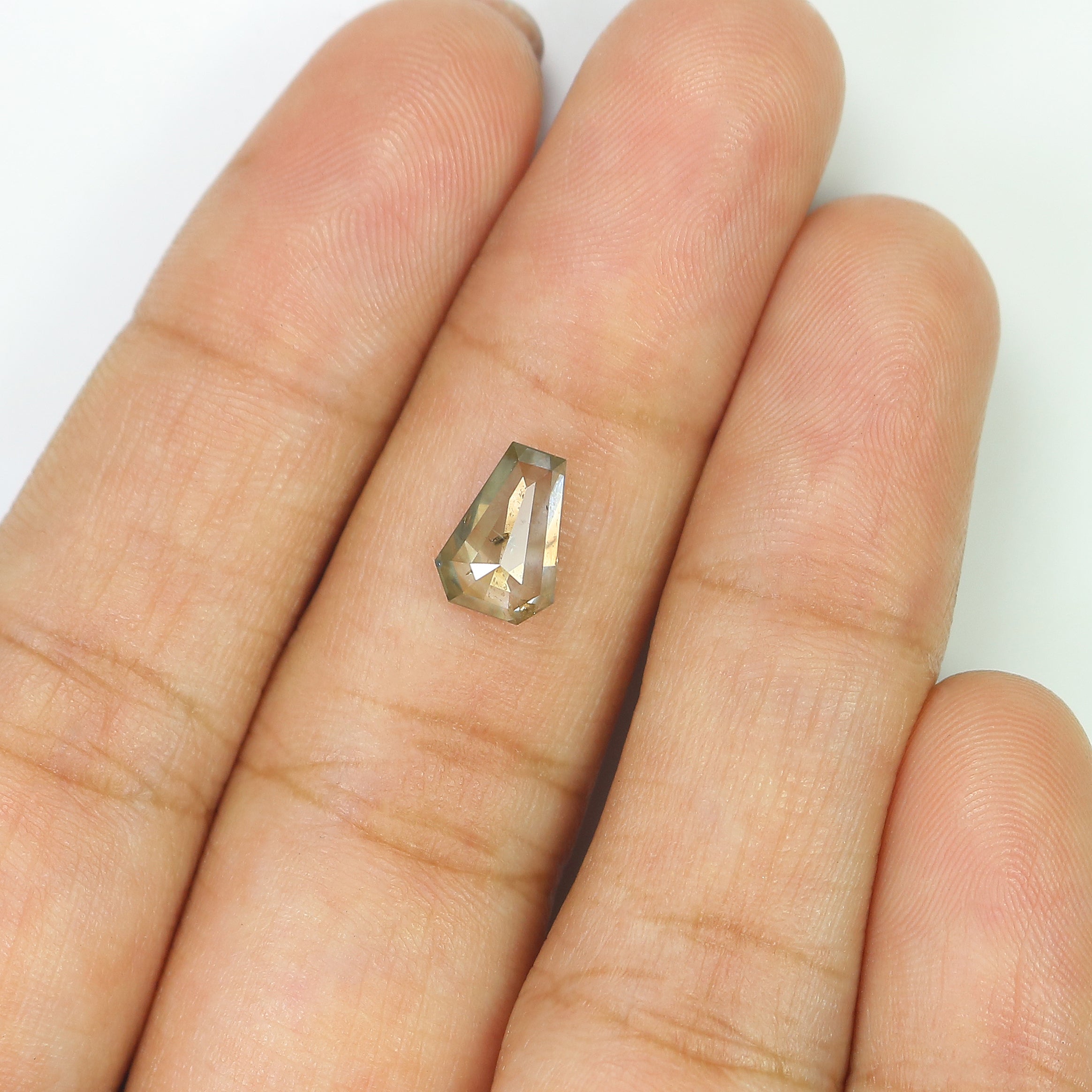 1.43 CT Natural Loose Coffin Diamond Grey Yellow Color Coffin Diamond 8.35 MM Natural Loose Diamond Grey Color Coffin Shape Diamond QL387