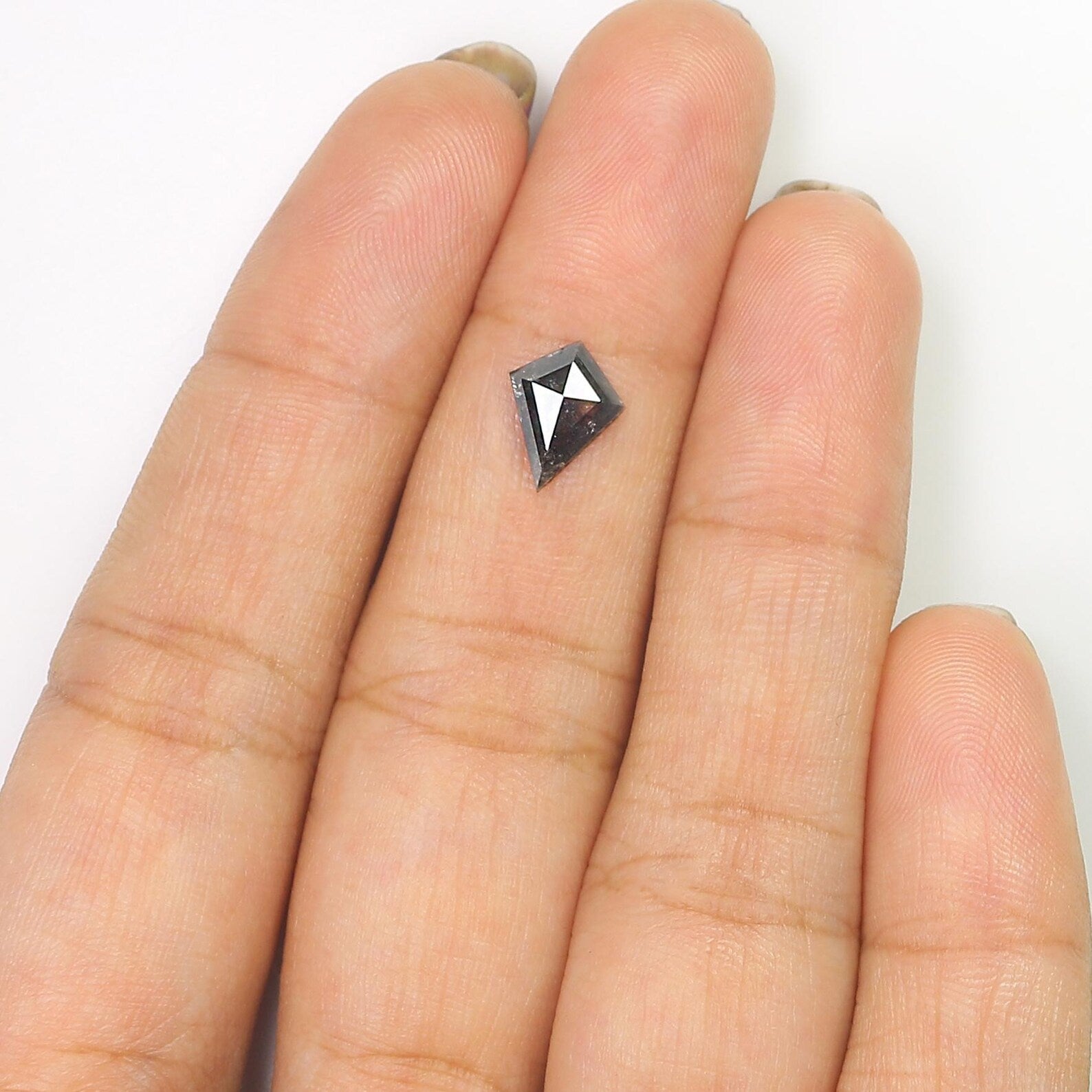 0.81 CT Natural Loose Kite Shape Diamond Salt And Pepper Kite Diamond 9.20 MM Natural Black Gray Color Diamond Kite Rose Cut Diamond N2593