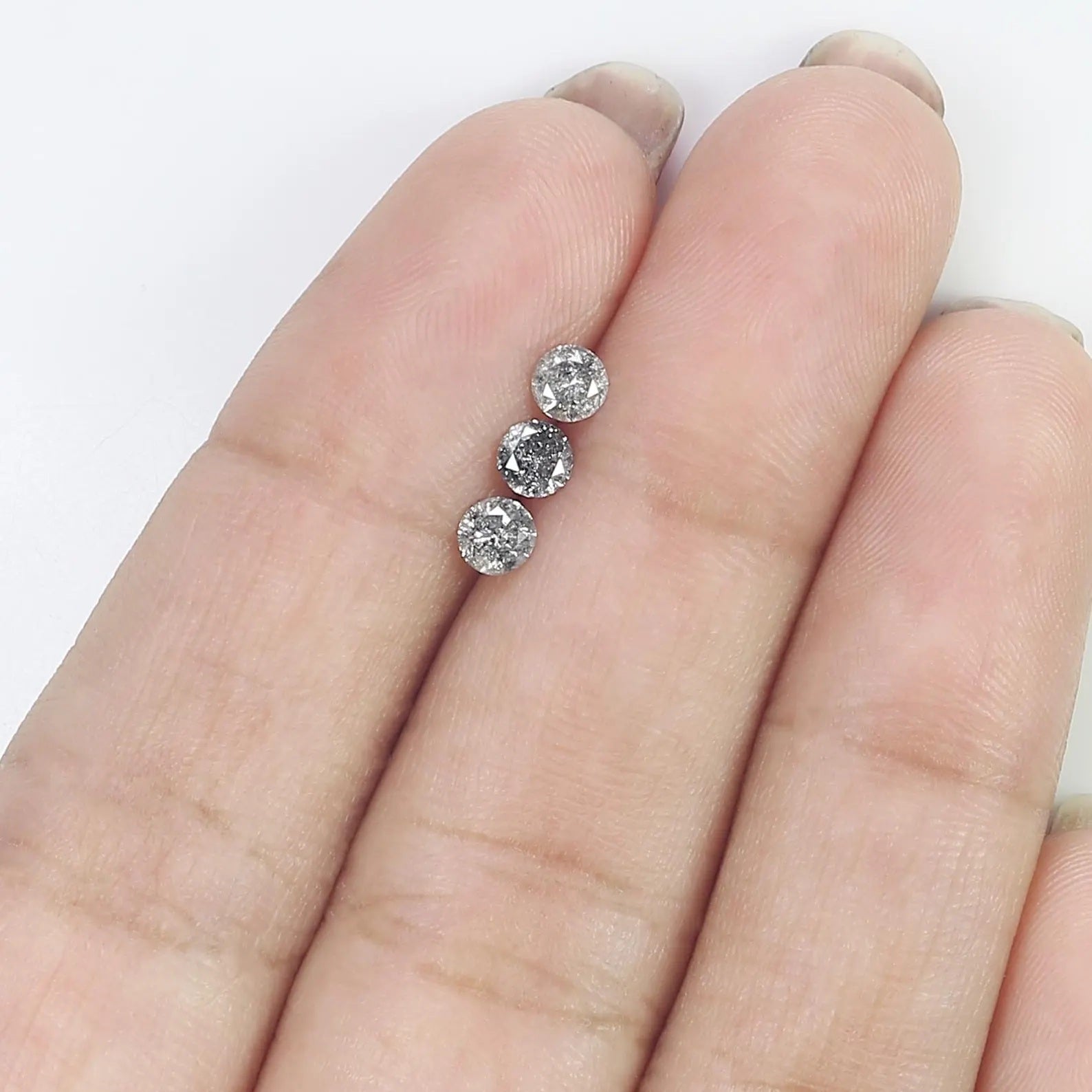 0.52 CT Natural Loose Round Shape Diamond Salt And Pepper Round Diamond 3.50 MM Natural Black Gray Color Round Brilliant Cut Diamond NQ1475