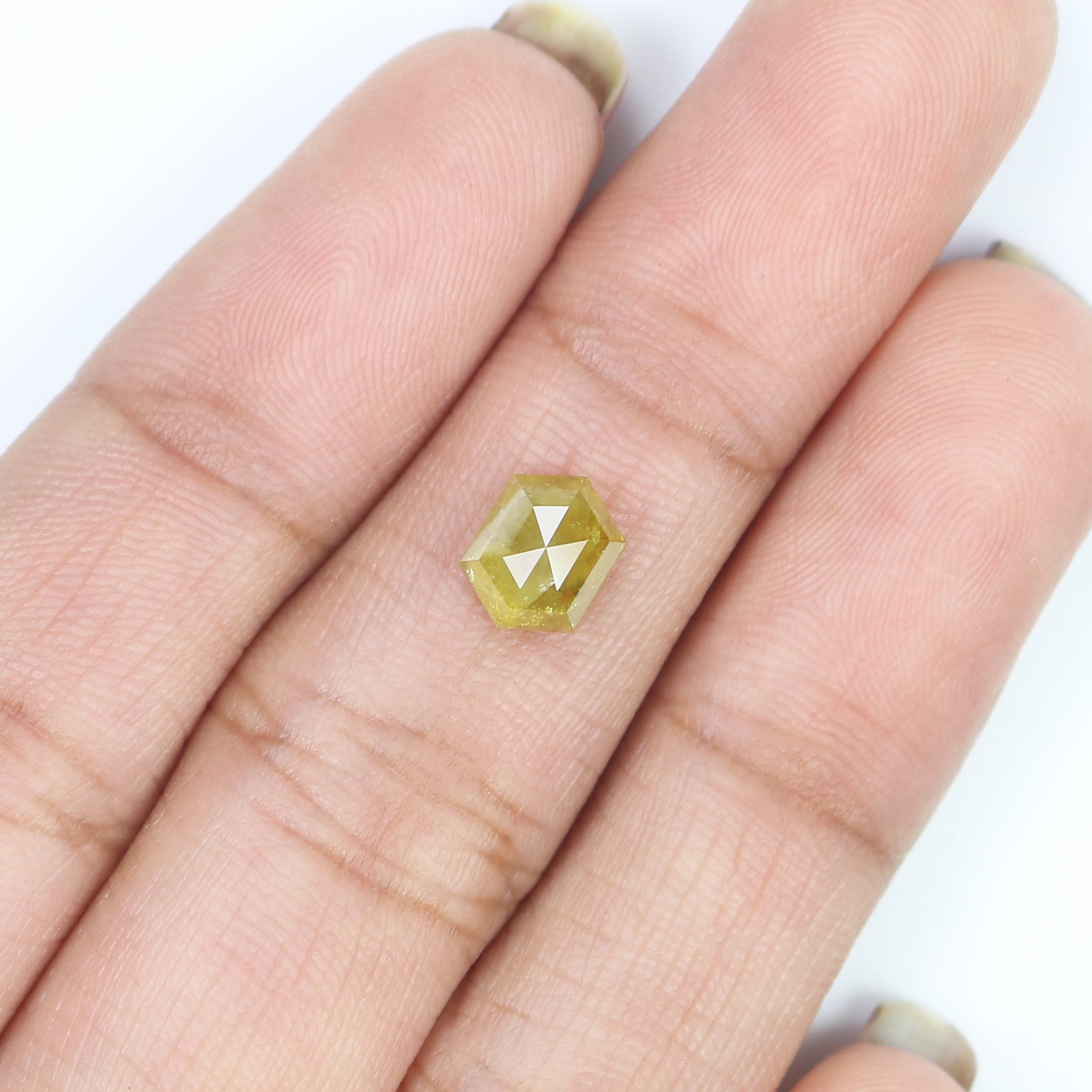 1.19 CT Natural Loose Hexagon Shape Diamond Yellow Color Hexagon Cut Diamond 7.10 MM Natural Yellow Color Hexagon Rose Cut Diamond LQ9916