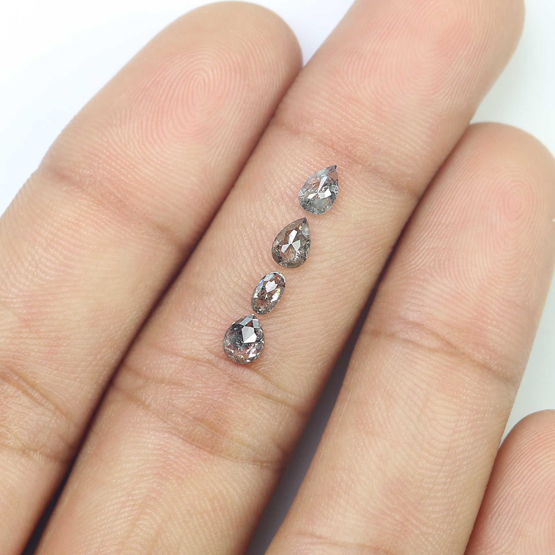 0.69 CT Natural Loose Mix Shape Diamond Salt And Pepper Mix Shape Diamond 3.90 MM Natural Black Grey Color Mix Shape Rose Cut Diamond L1973