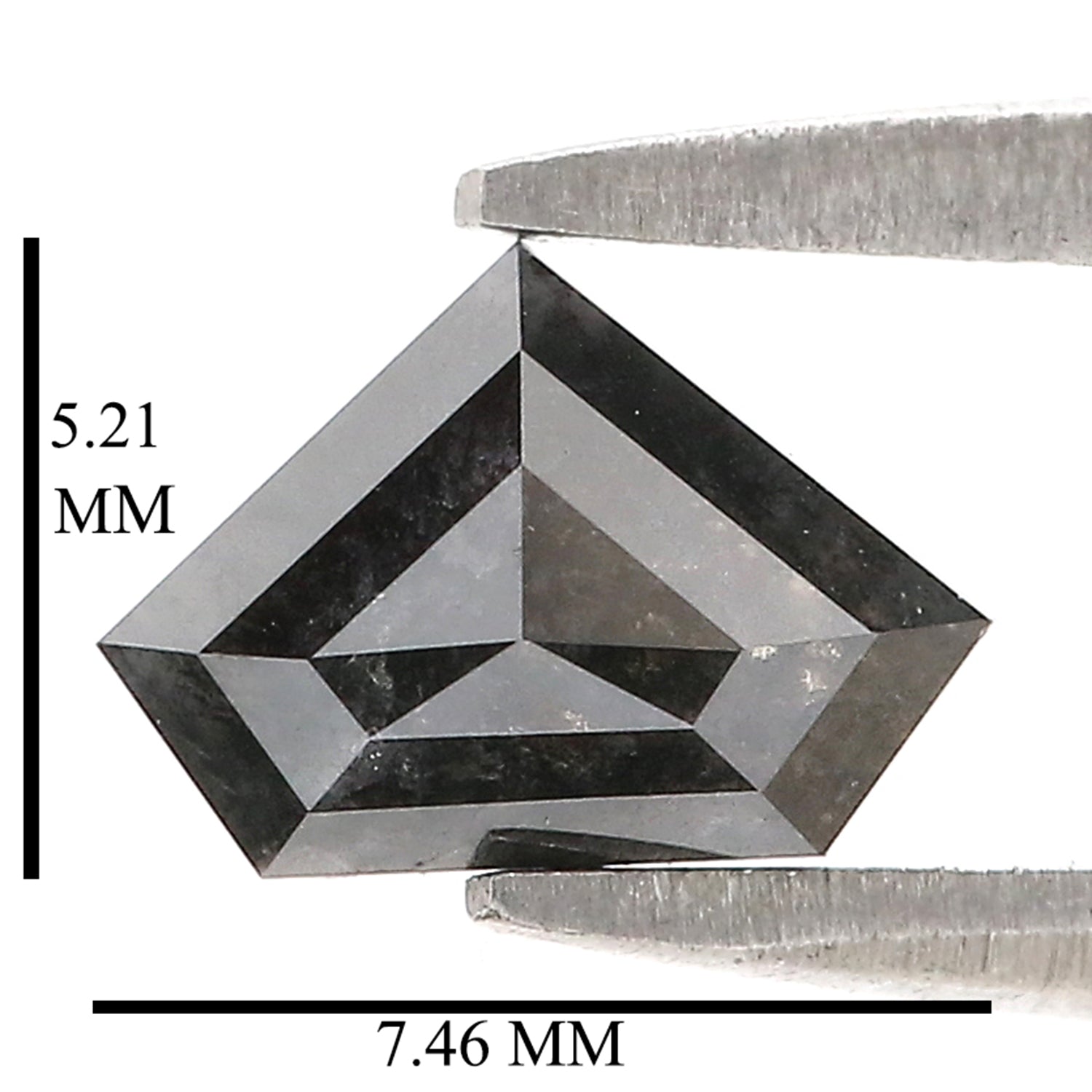 Natural Shield Black Diamond 0.72 CT Loose Rose Cut Black Stone 5.20 MM Rustic Diamond Shield Diamond For Custom Engagement Ring L3650