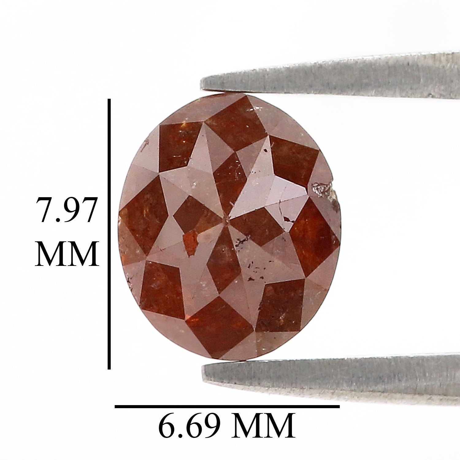 Natural Oval Brown Diamond 1.83 CT Loose Brilliant Cut Brown Color Stone 8.00 MM Rustic Oval Diamond For Custom Engagement Ring L3639