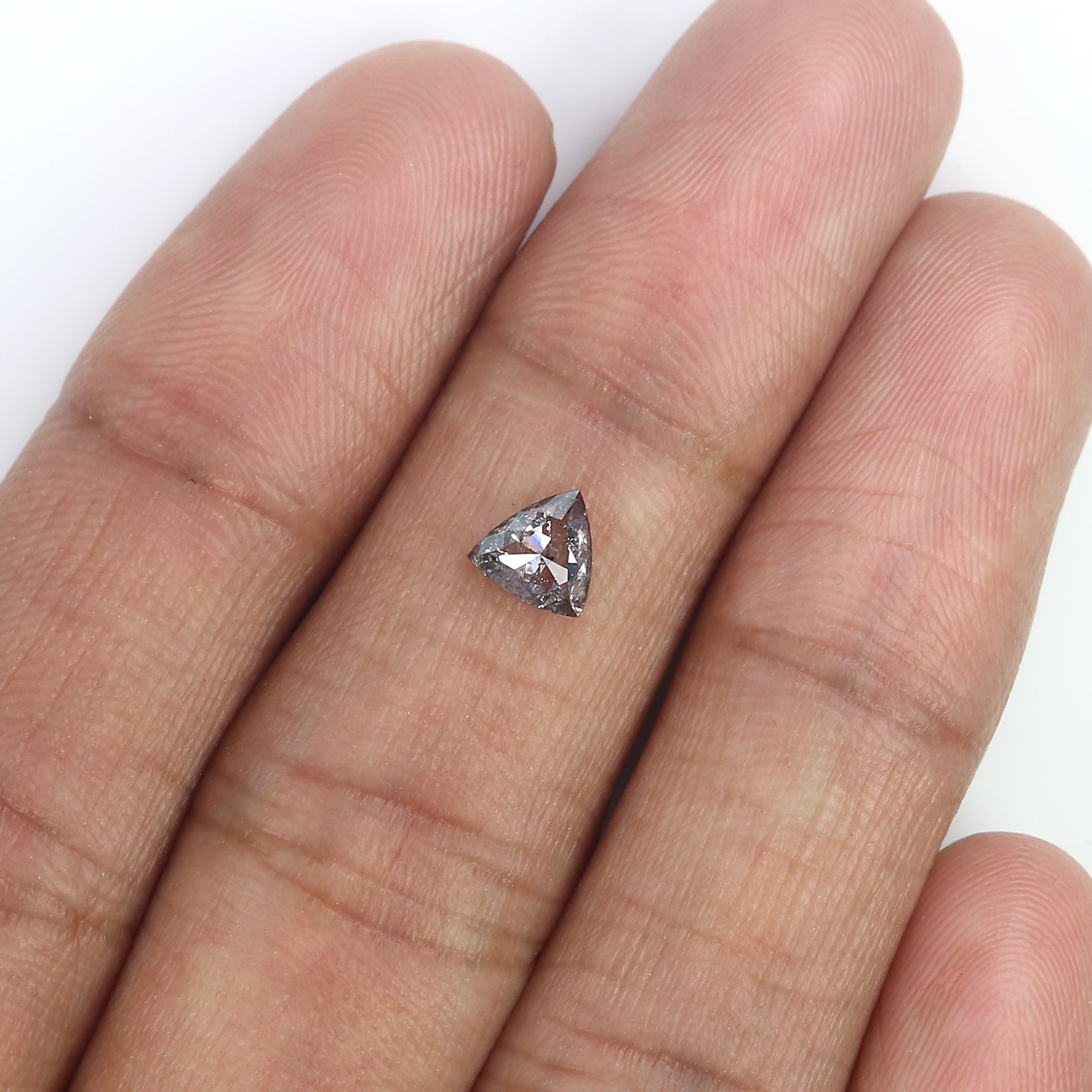 0.60 CT Natural Loose Triangle Shape Diamond Salt And Pepper Triangle Cut Diamond 5.20 MM Black Grey Triangle Shape Rose Cut Diamond QL3130