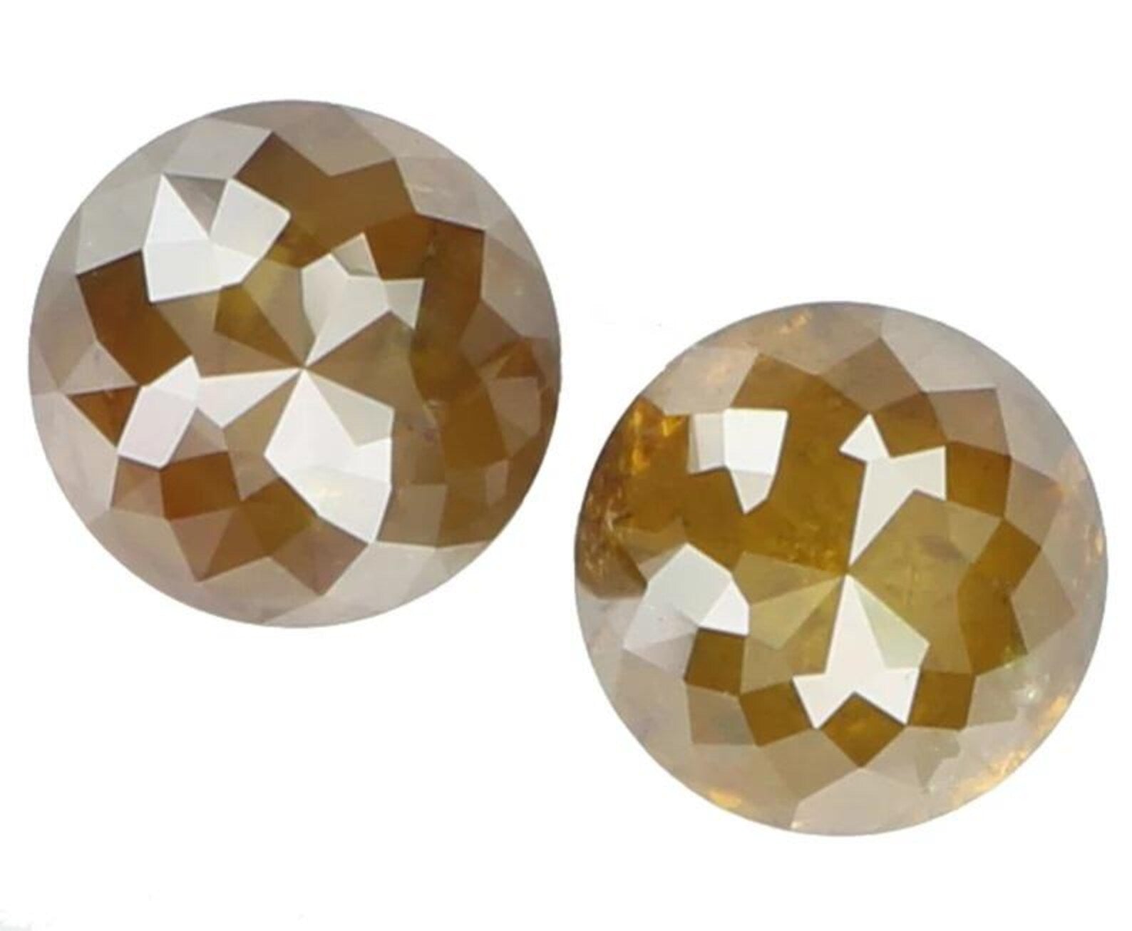 0.93 CT Natural Loose Round Shape Pair Diamond Brown Color Round Diamond 4.30 MM Natural Diamond Brown Color Round Rose Cut Diamond NQ6991