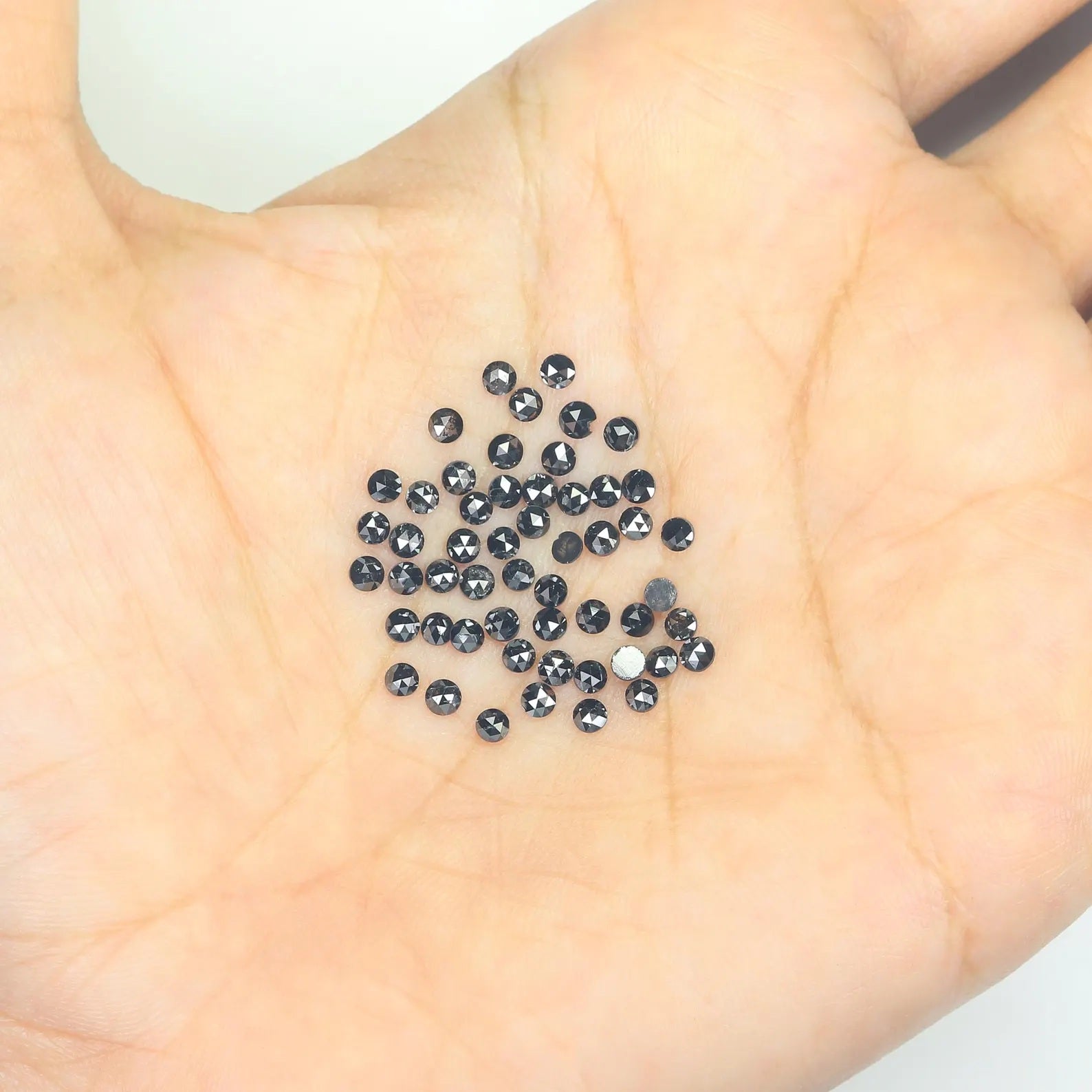 2.93 CT Natural Loose Round Shape Diamond Black Color Round Cut Diamond 2.30 MM Natural Loose Black Color Round Rose Cut Diamond NQ1801