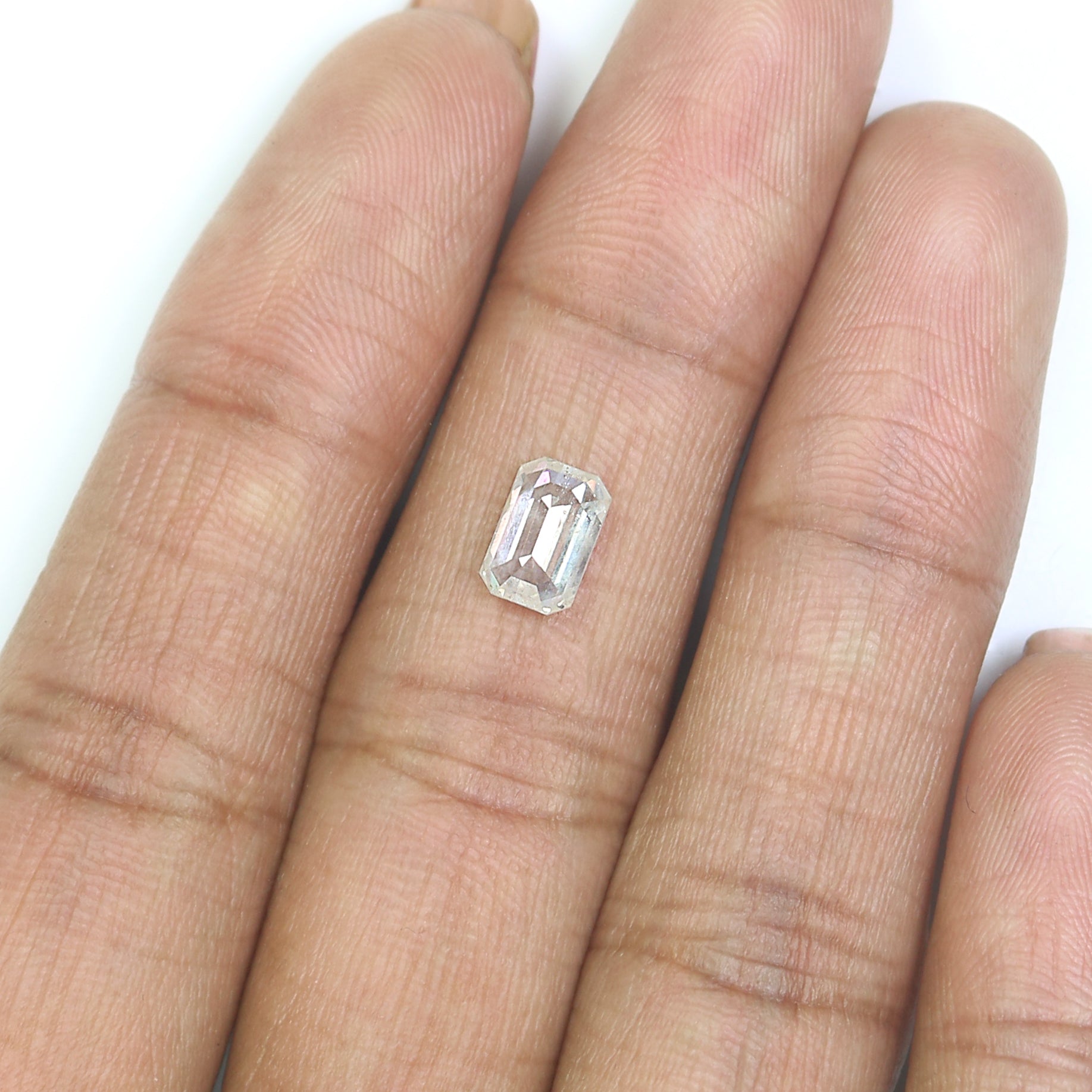 1.18 CT Natural Loose Emerald Shape Diamond White - J Color Emerald Cut Diamond 7.20 MM Natural Loose White Emerald Rose Cut Diamond L3535