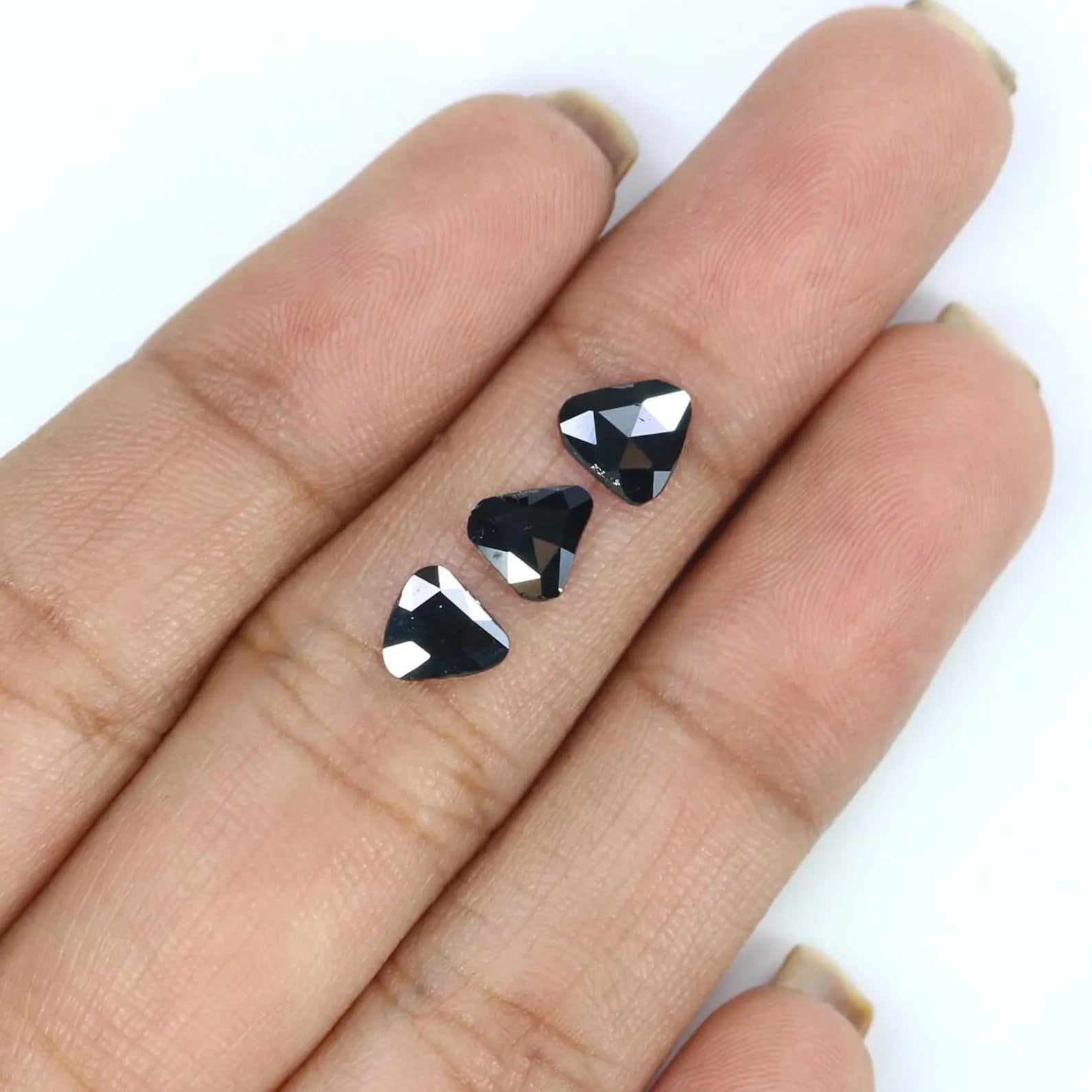 0.97 CT Natural Loose Slice Shape Diamond Black Color Slice Cut Diamond 6.05 MM Natural Loose Black Color Slice Irregular Cut Diamond NQ2255