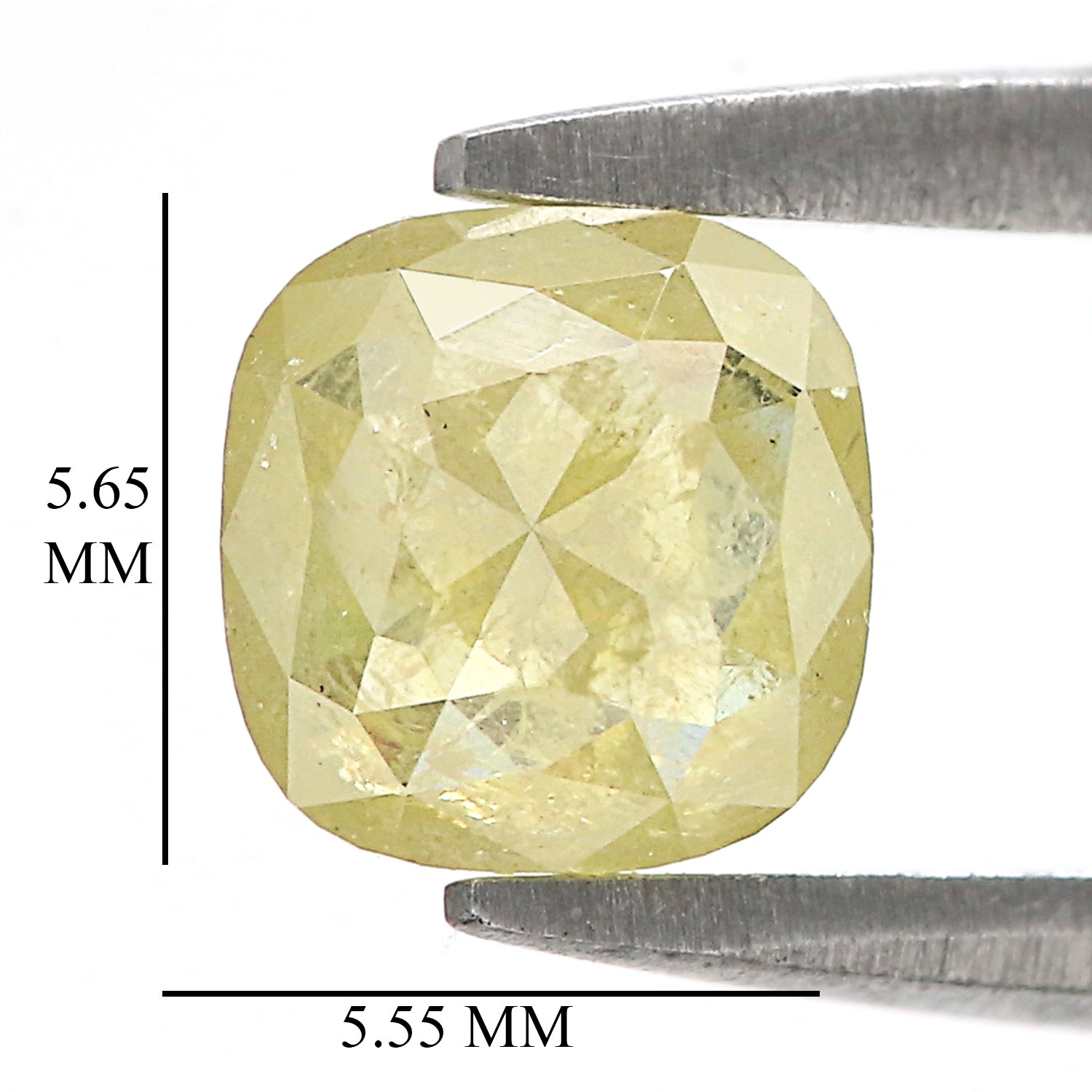0.81 CT Natural Loose Cushion Shape Diamond Yellow Color Cushion Cut Diamond 5.65 MM Natural Yellow Diamond Cushion Rose Cut Diamond QL9098