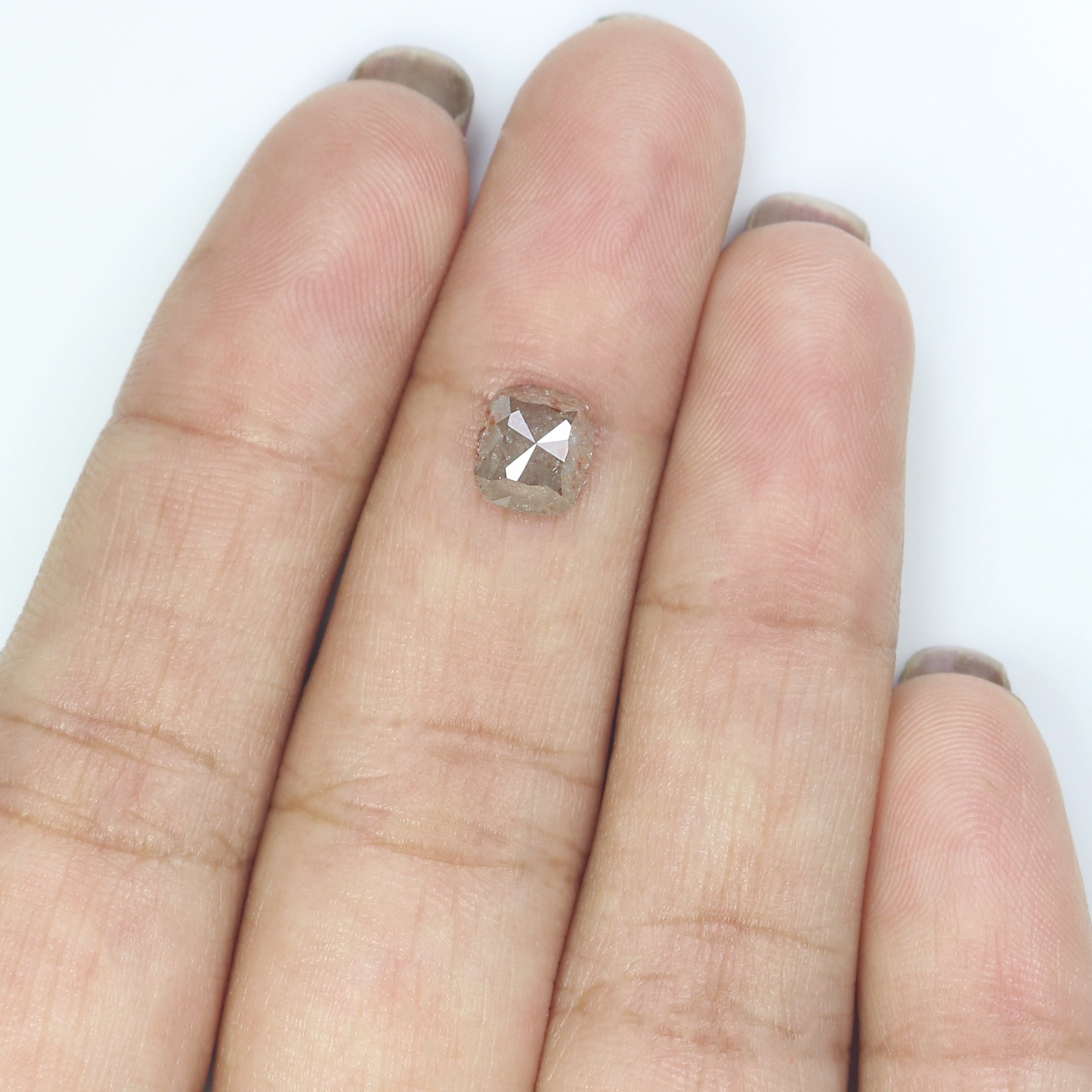 1.14 CT Natural Loose Cushion Shape Diamond Grey Color Cushion Diamond 6.60 MM Natural Loose Grey Diamond Cushion Rose Cut Diamond LQ7709