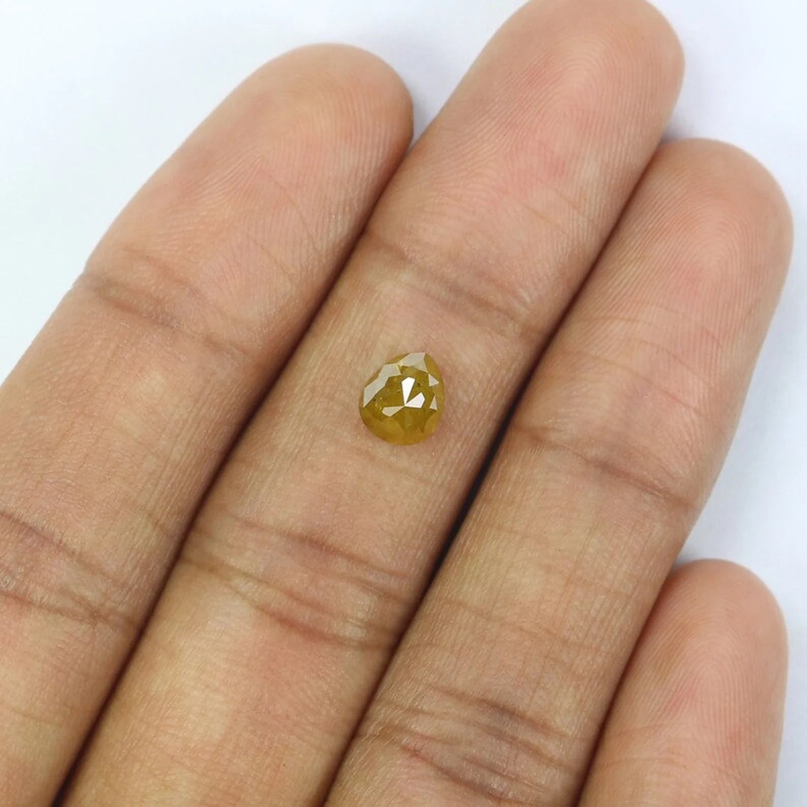 1.39 CT Natural Loose Pear Shape Diamond Yellow Color Pear Diamond 6.40 MM Natural Loose Diamond Yellow Color Pear Rose Cut Diamond NQ2389