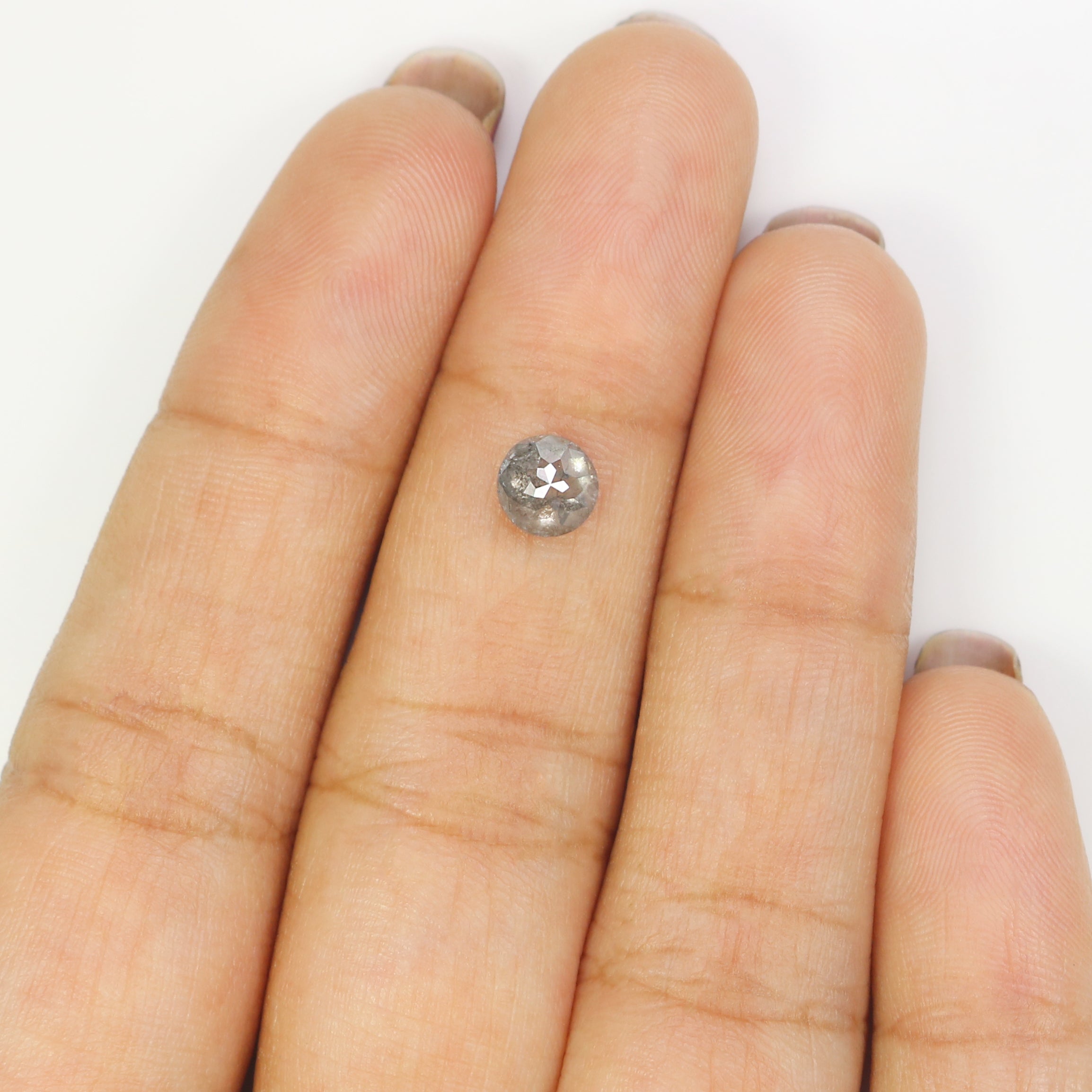 0.82 CT Natural Loose Round Rose Cut Diamond Salt And Pepper Round Shape Diamond 5.45 MM Natural Loose Diamond Round Rose Cut Diamond LQ2393