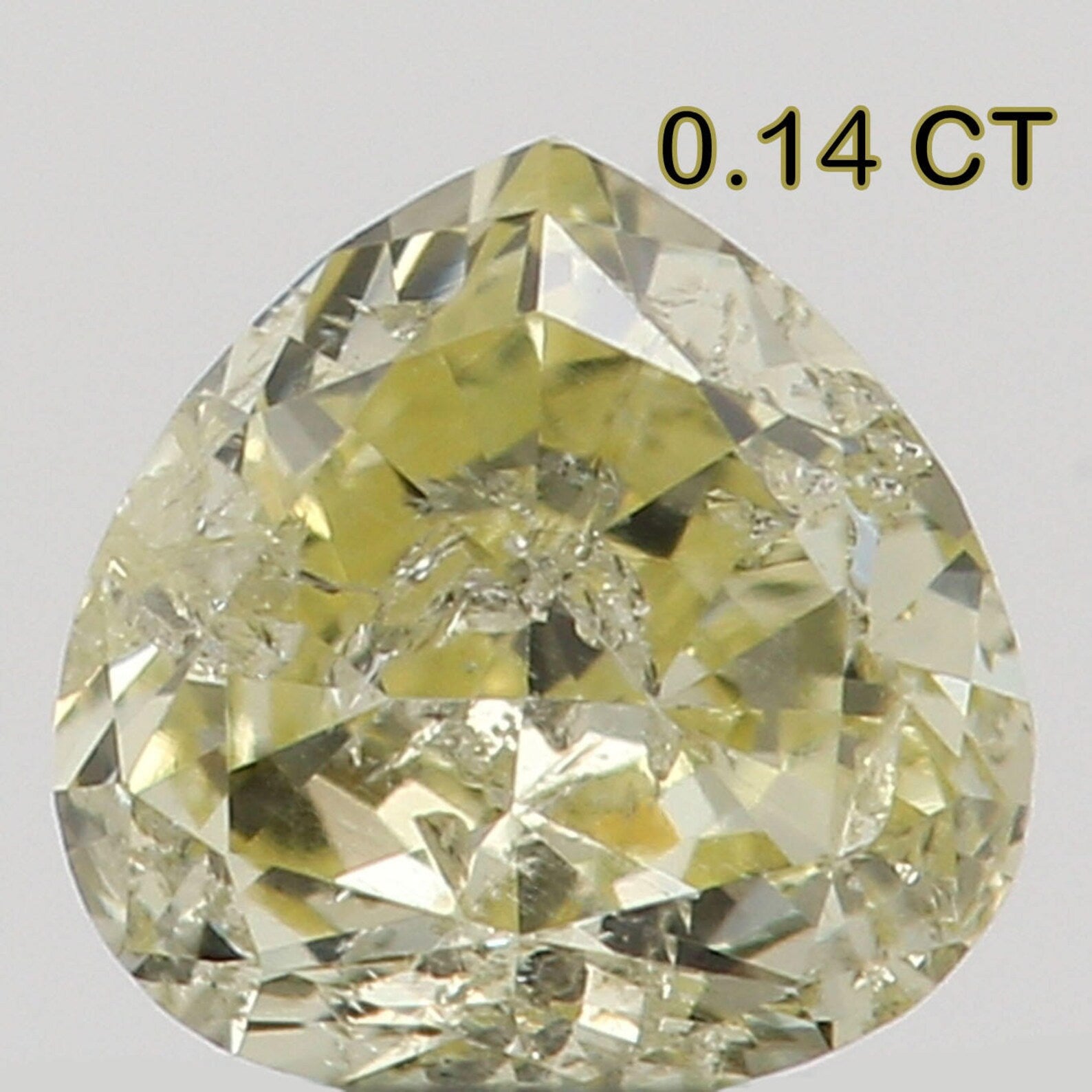 0.14 Ct Loose Diamond Heart Yellow Color I2 Clarity 3.40 MM N7327