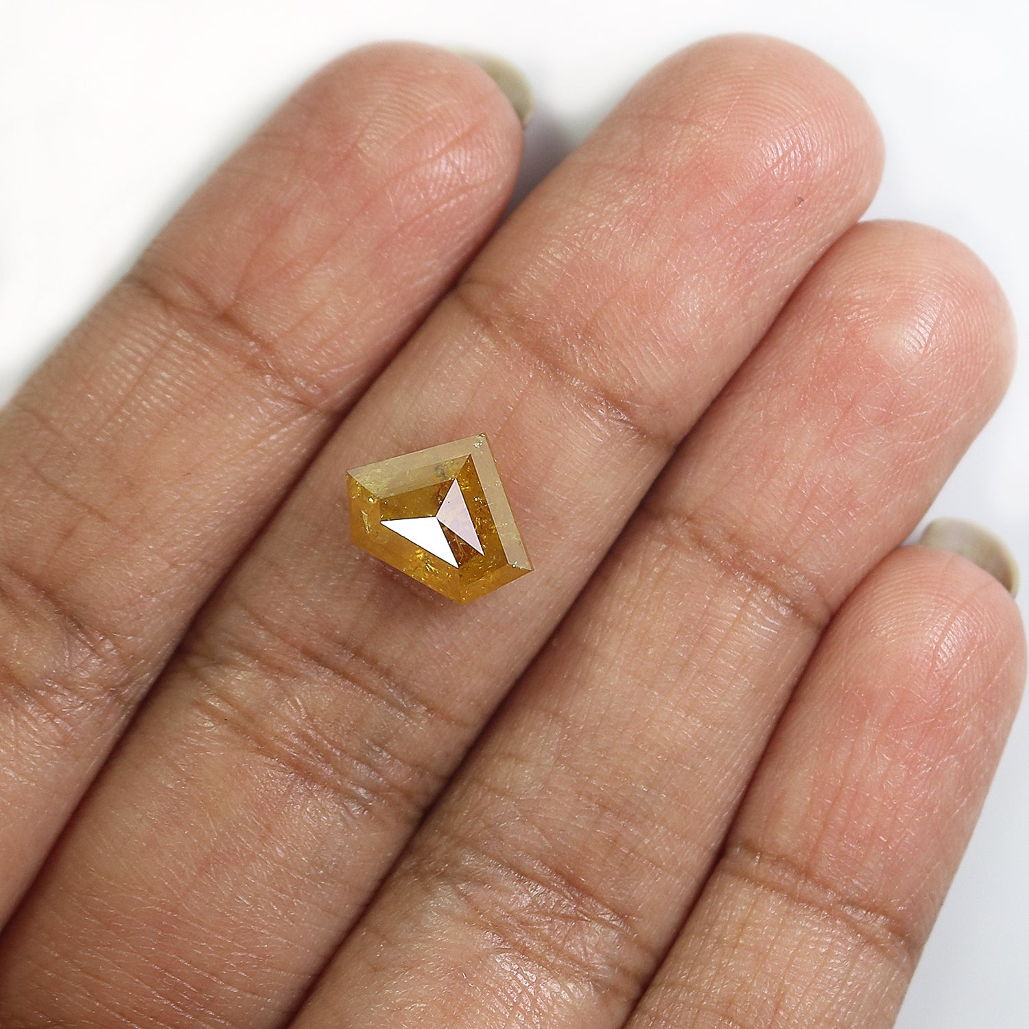 3.24 CT Natural Loose Shield Shape Diamond Yellow Color Shield Shape Diamond 8.40 MM Natural Loose Diamond Shield Rose Cut Diamond QL9780