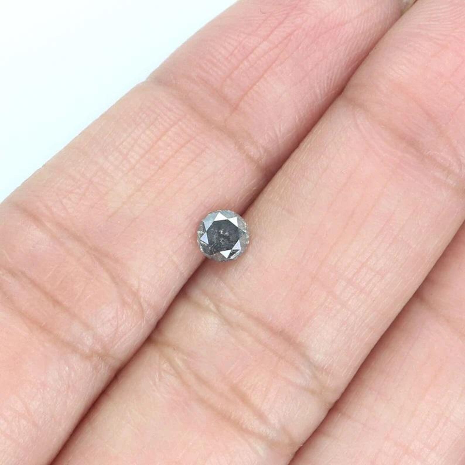 0.34 CT Natural Loose Round Shape Diamond Salt And Pepper Round Diamond 4.30 MM Natural Black Grey Color Round Brilliant Cut Diamond NQ7051
