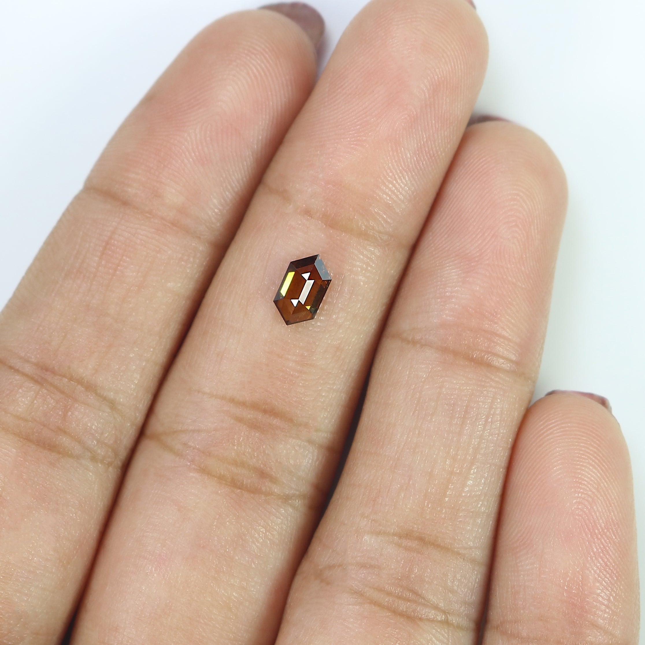 0.47 CT Natural Loose Hexagon Shape Diamond Brown Color Hexagon Cut Diamond 6.65 MM Natural Brown Diamond Hexagon Rose Cut Diamond LQ1830