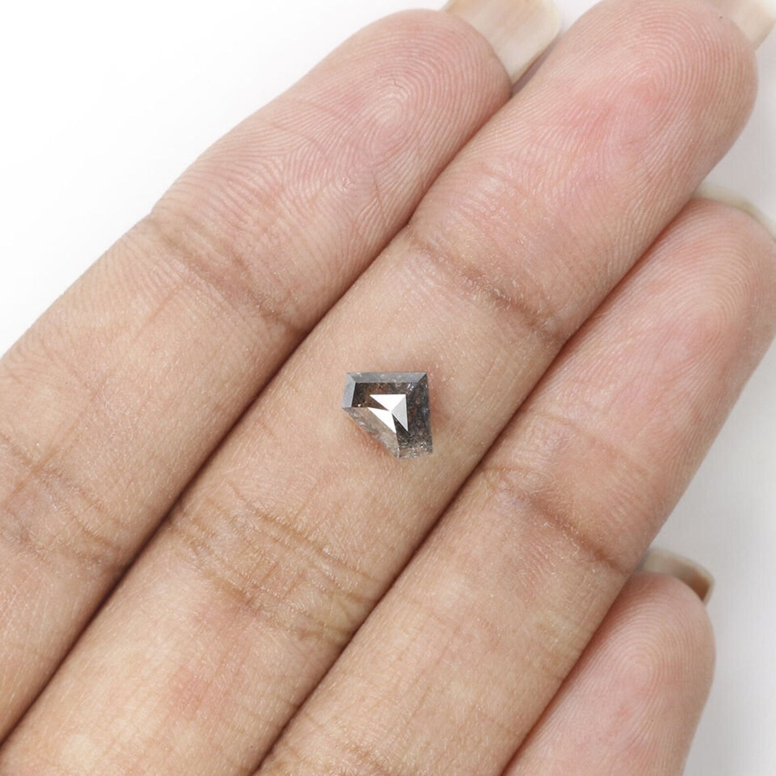 0.82 CT Natural Loose Shield Shape Diamond Salt And Pepper Shield Cut Diamond 5.50 MM Natural Diamond Shield Rose Cut Diamond QN1259