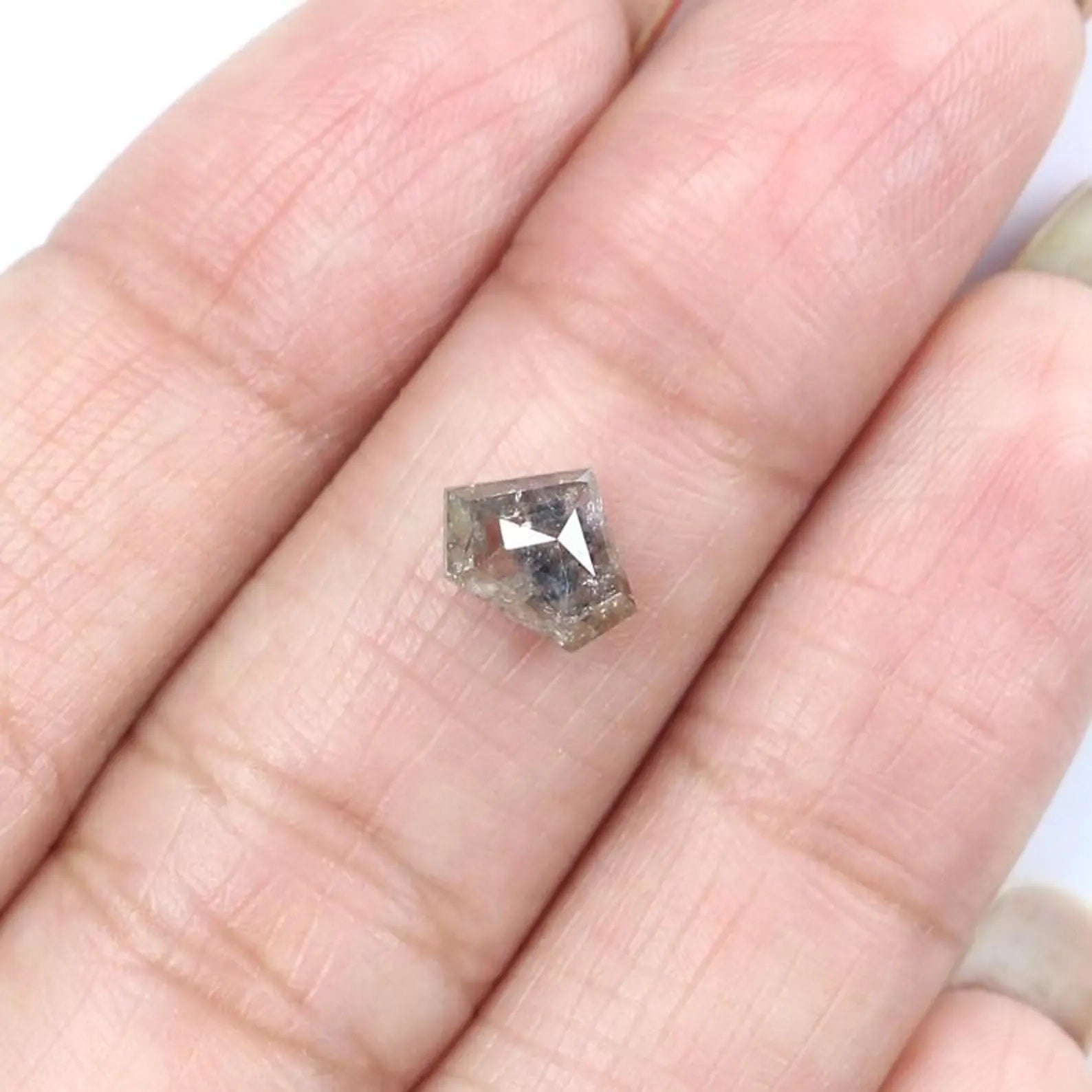 1.30 CT Natural Loose Shield Shape Diamond Grey Color Shield Cut Diamond 5.85 MM Natural Loose Brown Color Shield Rose Cut Diamond NQB7039