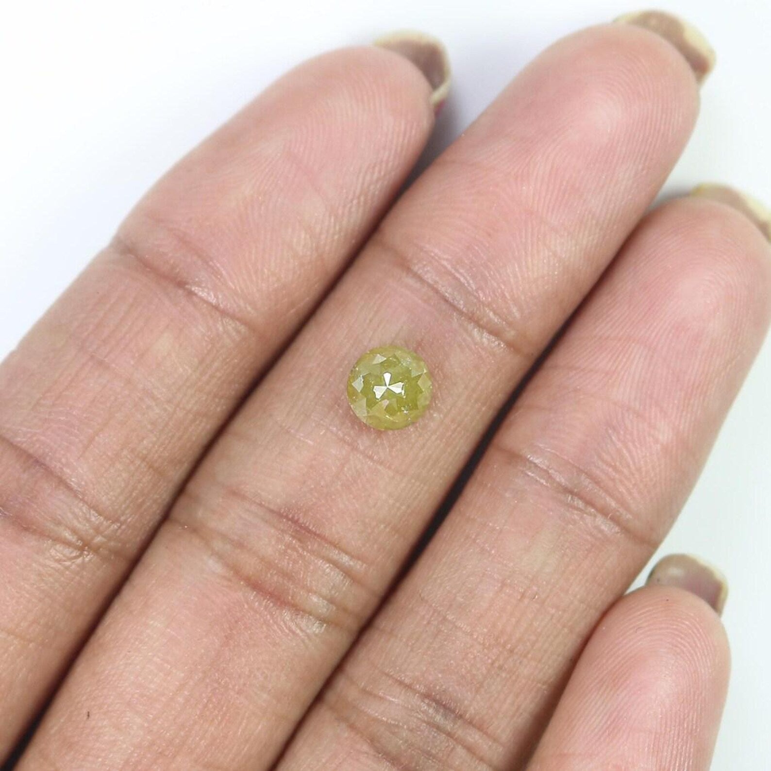 1.12 CT Natural Loose Round Rose Cut Diamond Yellow Color Round Shape Diamond 5.90 MM Natural Yellow Color Round Rose Cut Diamond NQ763