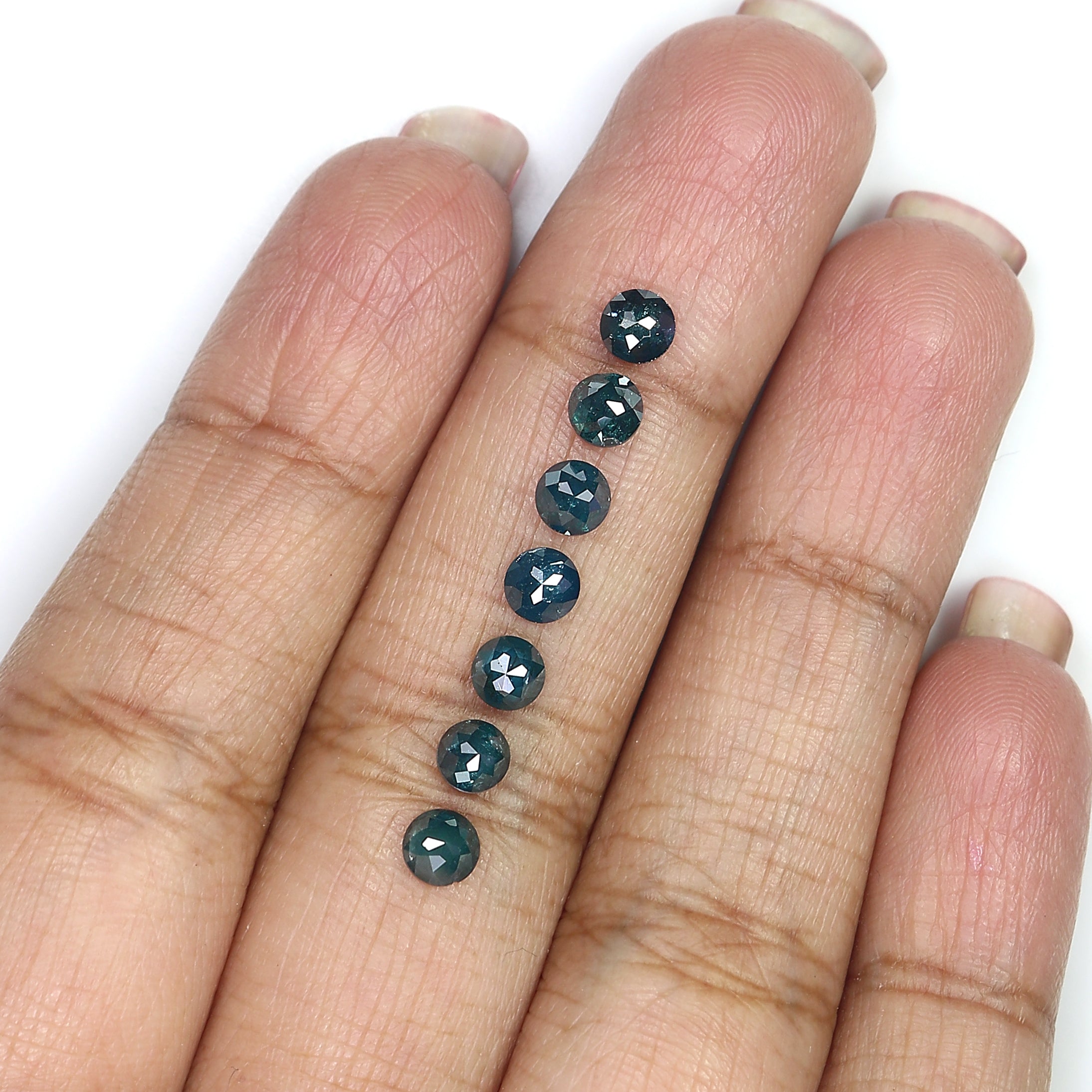 2.30 CT Natural Loose Rose Cut Diamond Blue Color Round Cut Diamond 3.90 MM Natural Loose Blue Diamond Round Rose Cut Shape Diamond LQ2386