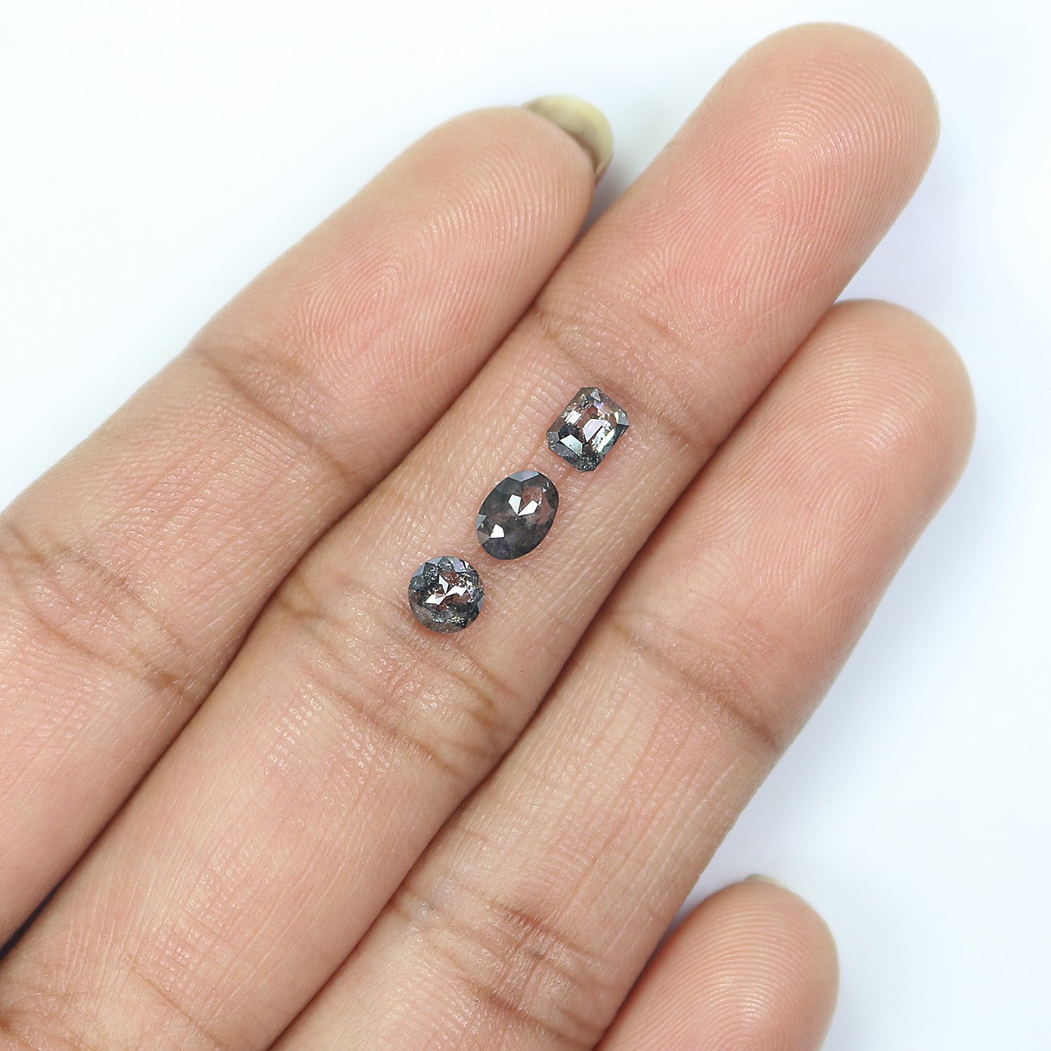 0.94 CT Natural Loose Mix Shape Diamond Salt And Pepper Mix Shape Diamond 4.10 MM Natural Black Grey Color Mix Shape Rose Cut Diamond LQ195