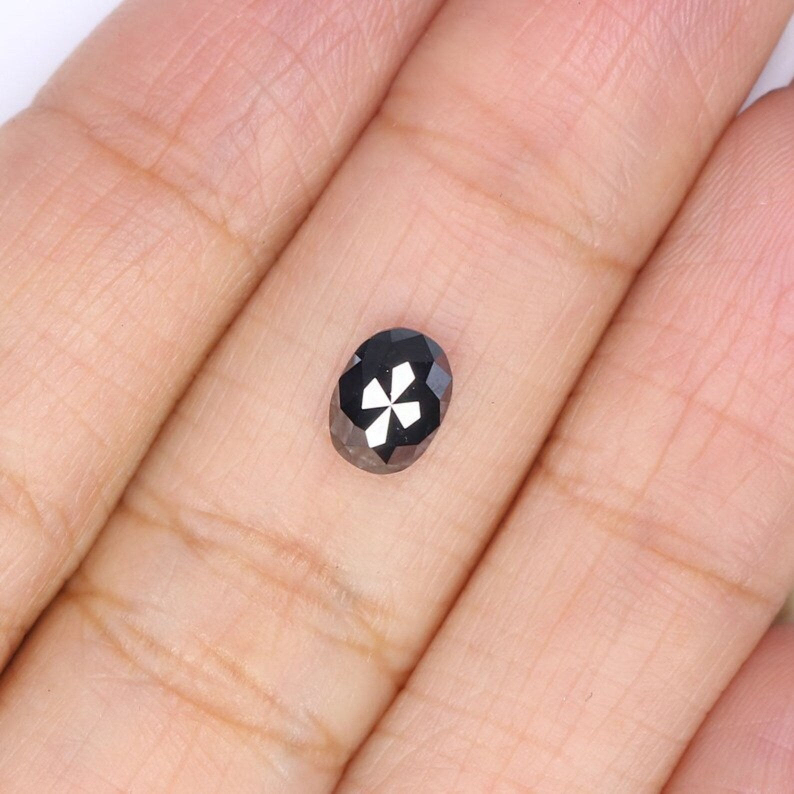 0.84 CT Natural Loose Oval Shape Diamond Black Color Oval Cut Diamond 6.55 MM Natural Loose Diamond Black Oval Shape Rose Cut Diamond QN1977