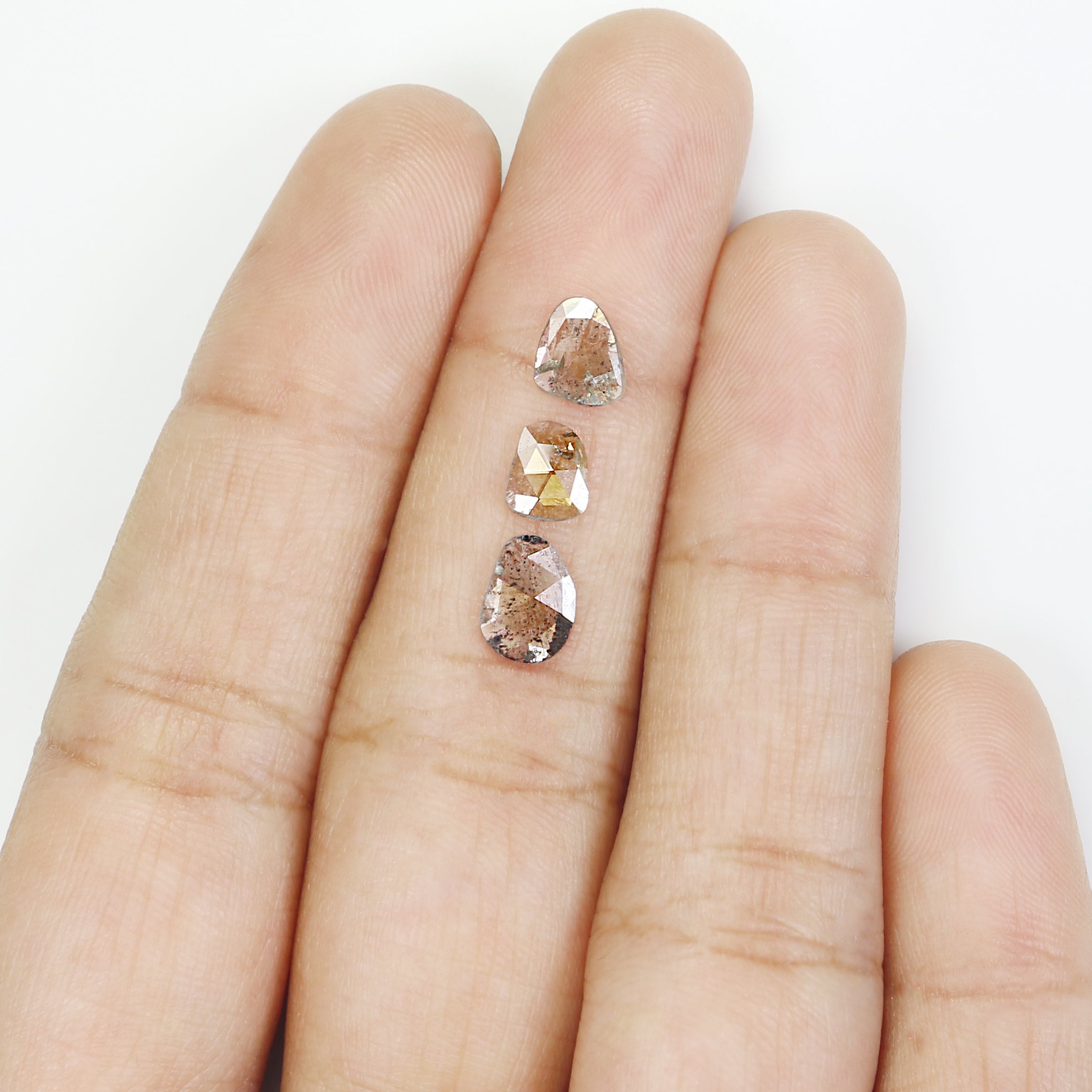 0.97 CT Natural Loose Slice Shape Diamond Yellow Color Slice Cut Diamond 7.25 MM Natural Grey Color Diamond Irregular Cut Diamond L3476