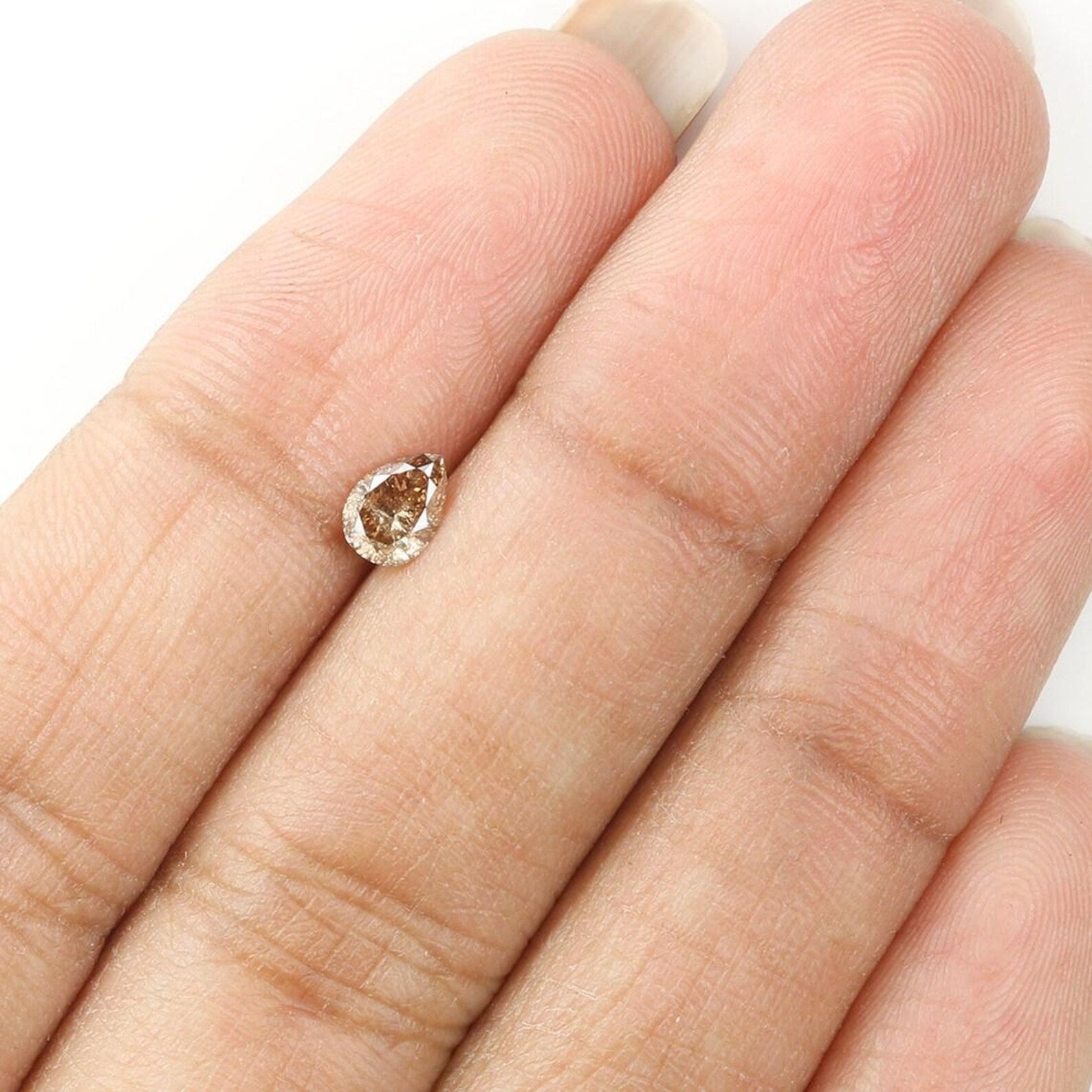0.36 CT Natural Loose Pear Shape Diamond Brown Color Pear Cut Diamond 5.35 MM Natural Loose Brown Color Pear Brilliant Cut Diamond NQ1298