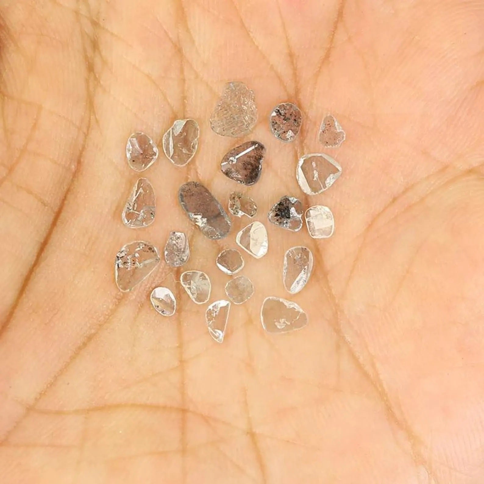 1.12 CT Natural Loose Slice Cut Diamond Salt And Pepper Slice Diamond 2.45 MM Natural Diamond Black Grey Color Irregular Cut Diamond NQ1626