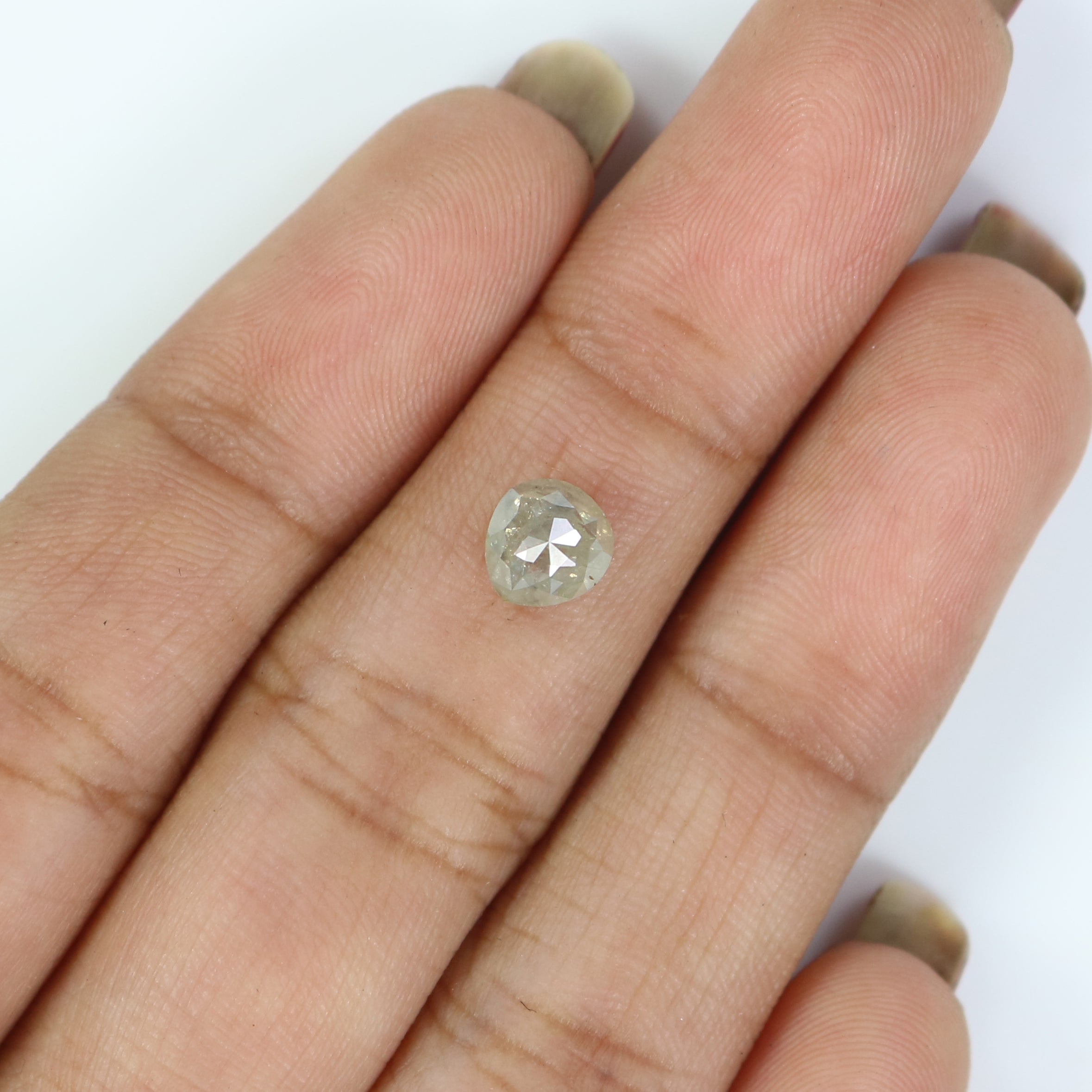 1.04 CT Natural Loose Heart Shape Diamond Grey Color Heart Cut Diamond 6.10 MM Natural Loose Grey Diamond Heart Rose Cut Diamond LQ2858