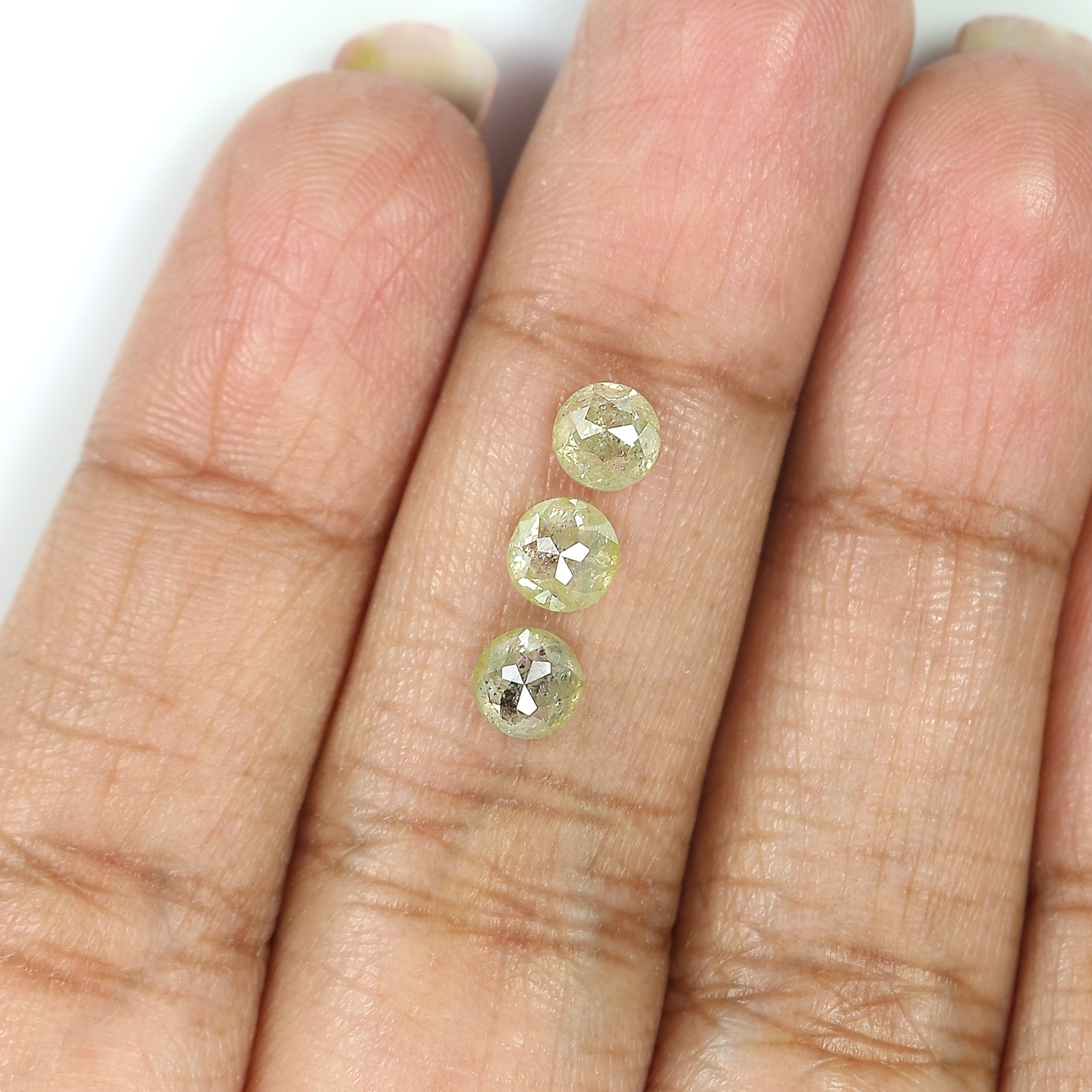 1.76 CT Natural Loose Round Rose Cut Diamond Grey Color Round Shape Diamond 4.60 MM Natural Loose Yellow Color Round Rose Cut Diamond LQ9208