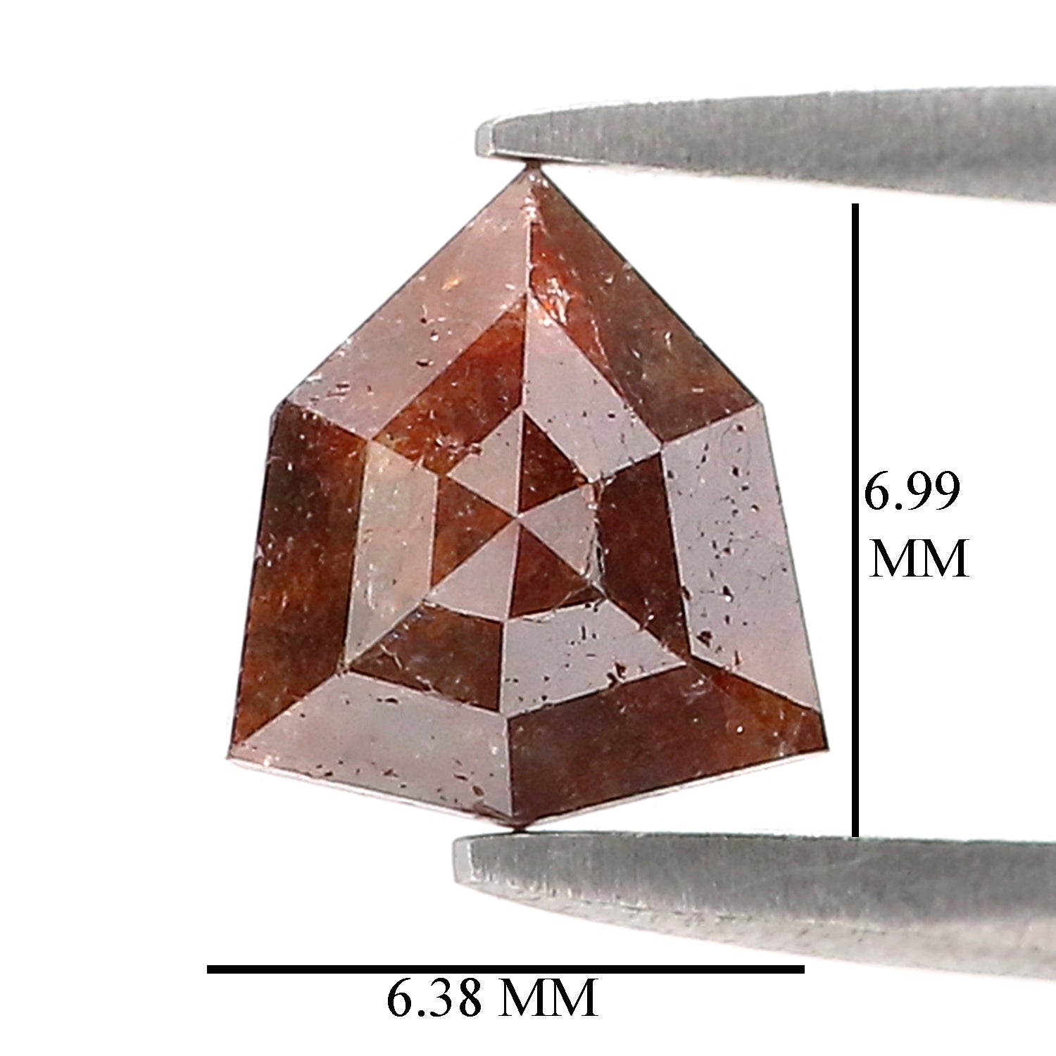 Natural Pentagon Brown Diamond 1.09 CT Loose Rose Cut Brown Stone 7.00 MM Rustic Diamond Pentagon Diamond For Custom Engagement Ring L3632