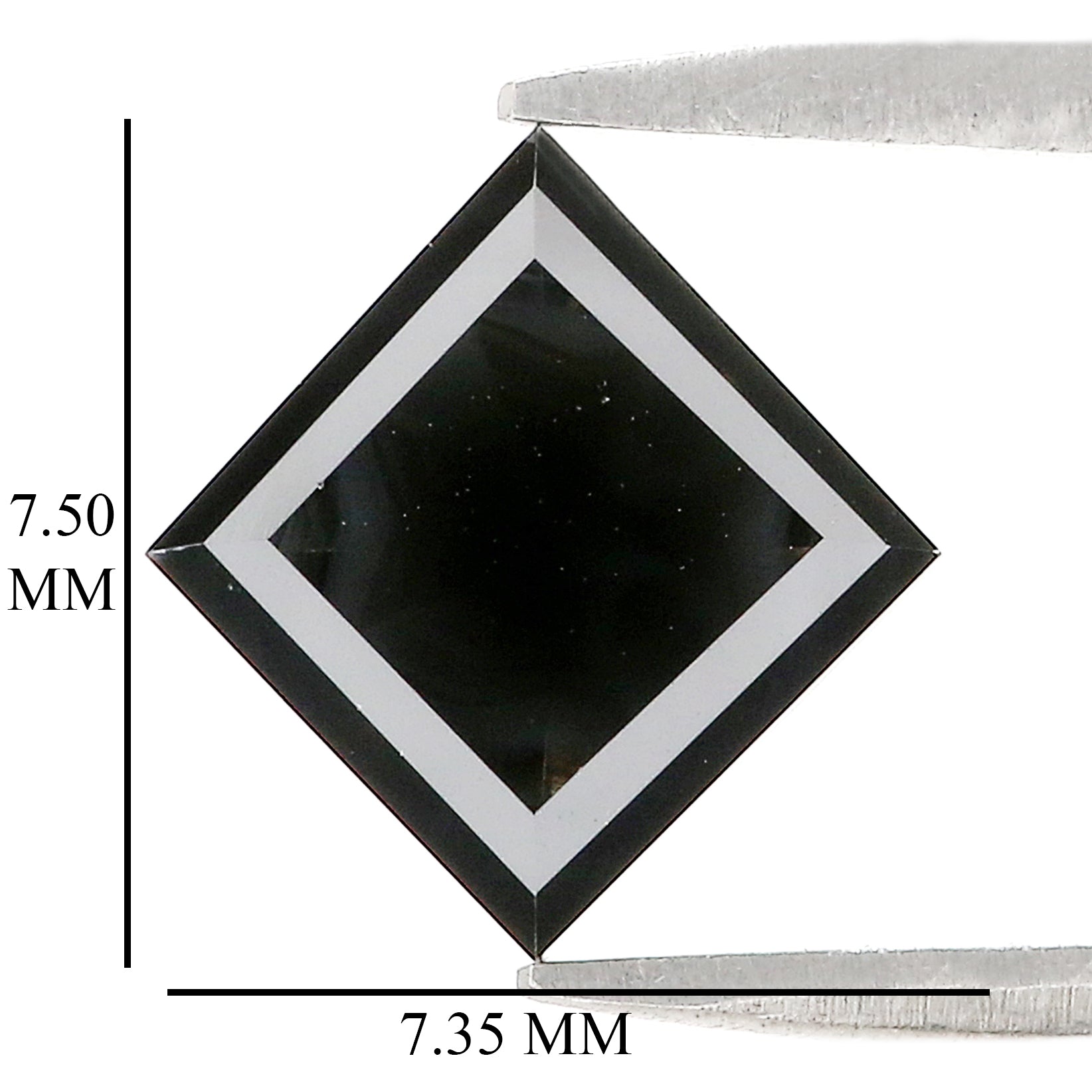 IGI Certified Natural Loose Princess Cut Diamond 3.07 CT Loose Fancy Black Color 7.50 MM Kite Diamond For Custom Engagement Ring QL8662