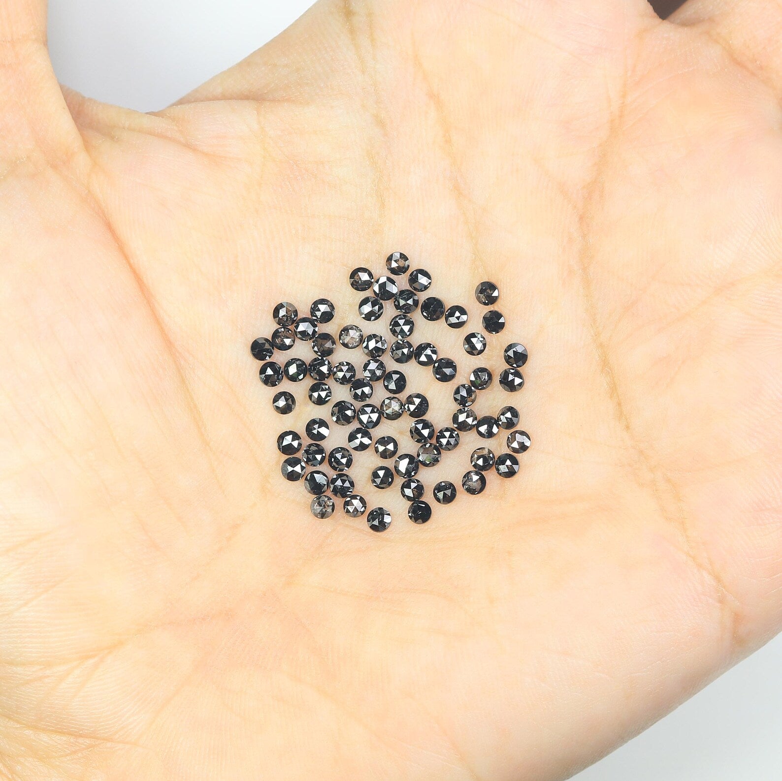 2.91 CT Natural Loose Round Shape Diamond Black Color Round Diamond 2.10 MM Natural Loose Diamond Black Color Round Rose Cut Diamond NQ1808