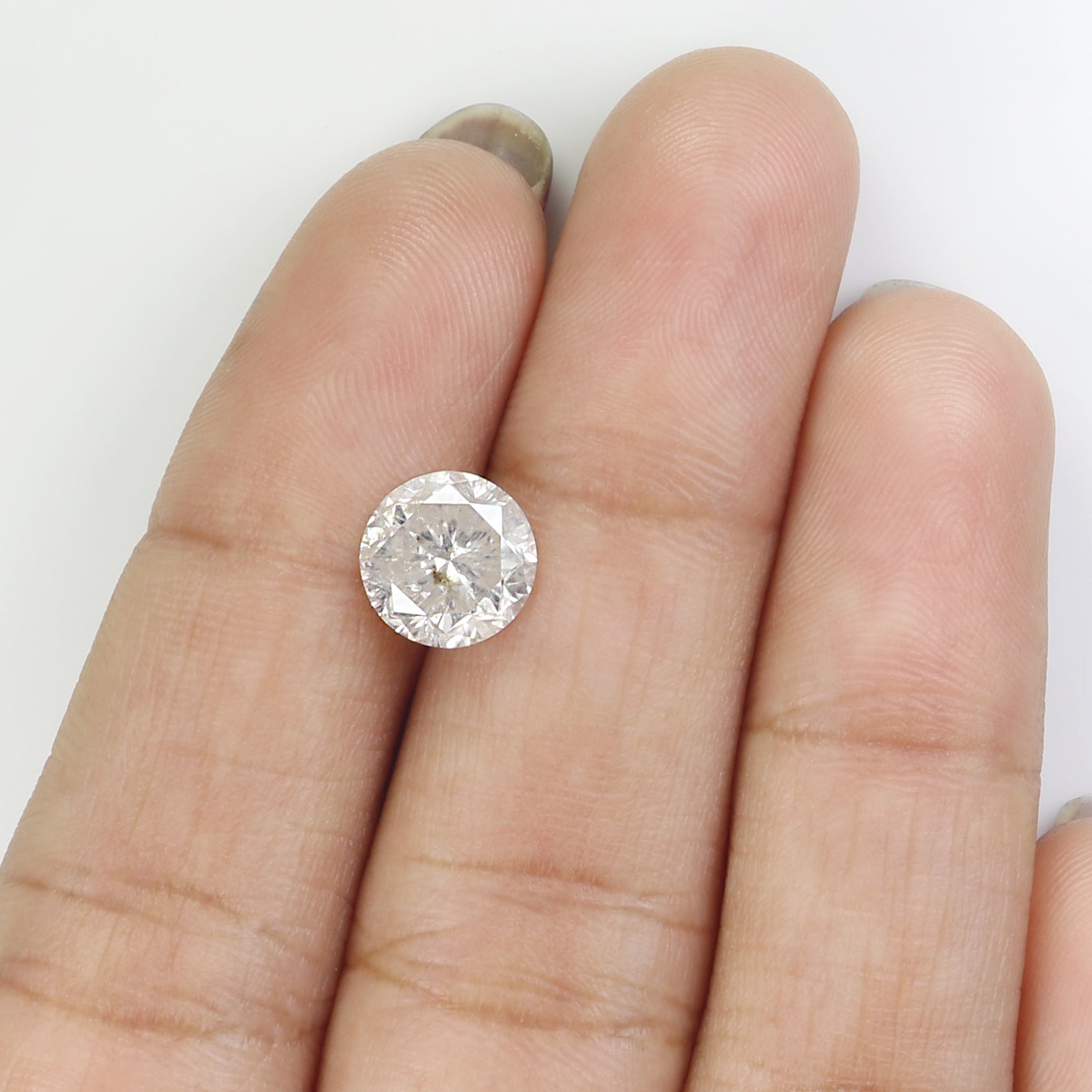 2.23 CT Natural Loose Round Shape Diamond Salt And Pepper Round Cut Diamond 8.05 MM Natural Grey Color Round Brilliant Cut Diamond L3458