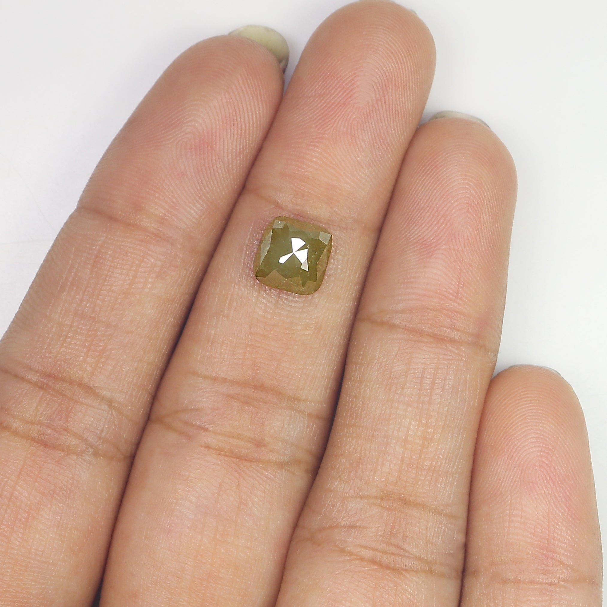 2.27 CT Natural Loose Cushion Shape Diamond Yellow Color Cushion Diamond 7.00 MM Natural Loose Yellow Color Cushion Rose Cut Diamond LQ5005