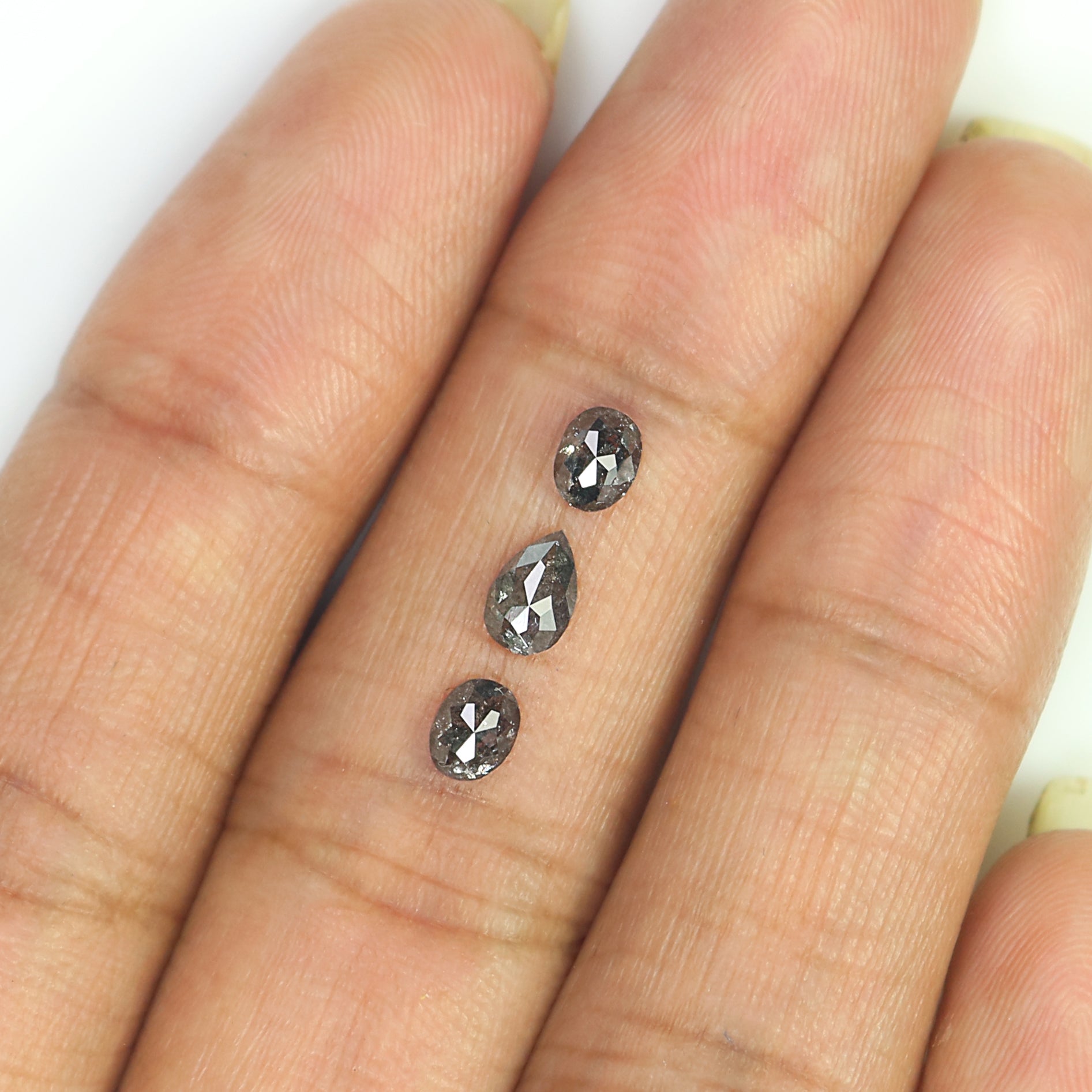 0.81 CT Natural Loose Mix Shape Diamond Salt And Pepper Mix Shape Diamond 4.45 MM Natural Black Grey Color Mix Shape Rose Cut Diamond L2446