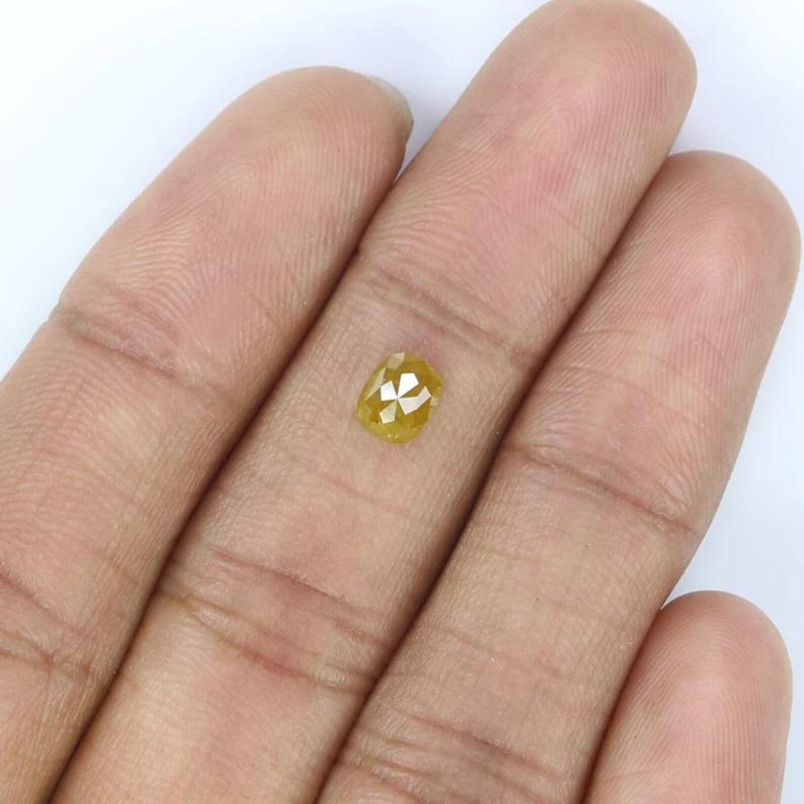 0.72 CT Natural Loose Cushion Shape Diamond Yellow Color Cushion Cut Diamond 5.60 MM Natural Diamond Yellow Cushion Rose Cut Diamond NQ2407