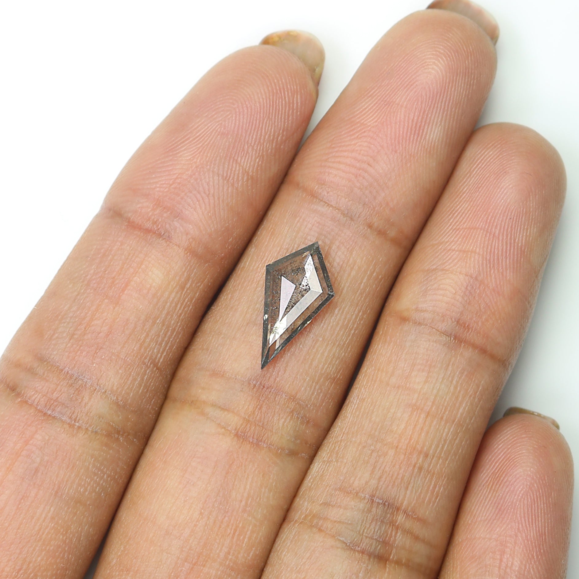 1.34 CT Kite Rose Cut Salt And Pepper Lab Grown 13.70 MM Loose Diamond CVD Fancy Black Grey Color Lab Created Antique Cut Diamonds N2642