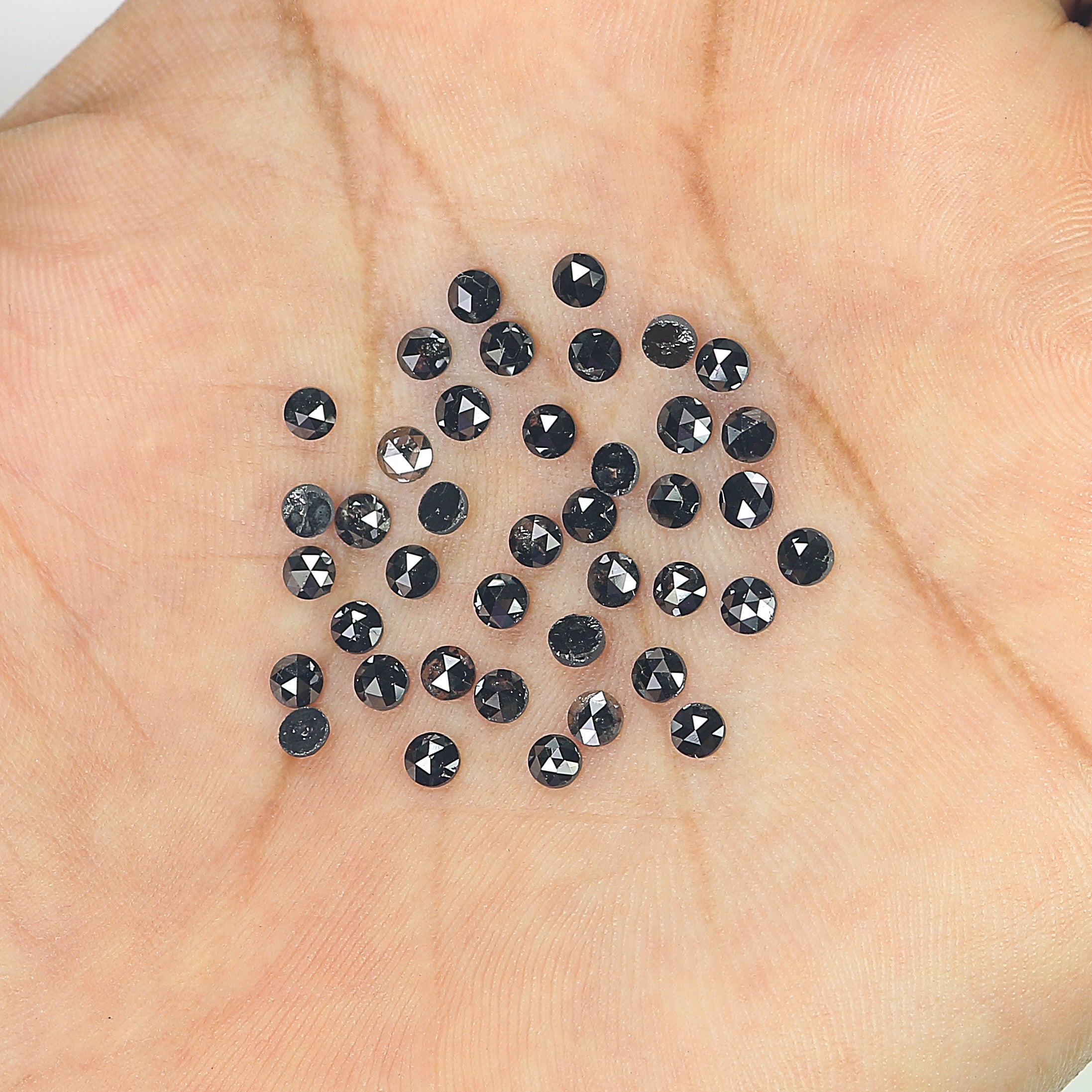 4.36 CT Natural Loose Round Rose Cut Diamond Black Color Round Shape Diamond 2.90 MM Natural Loose Black Color Round Rose Cut Diamond LQ1766