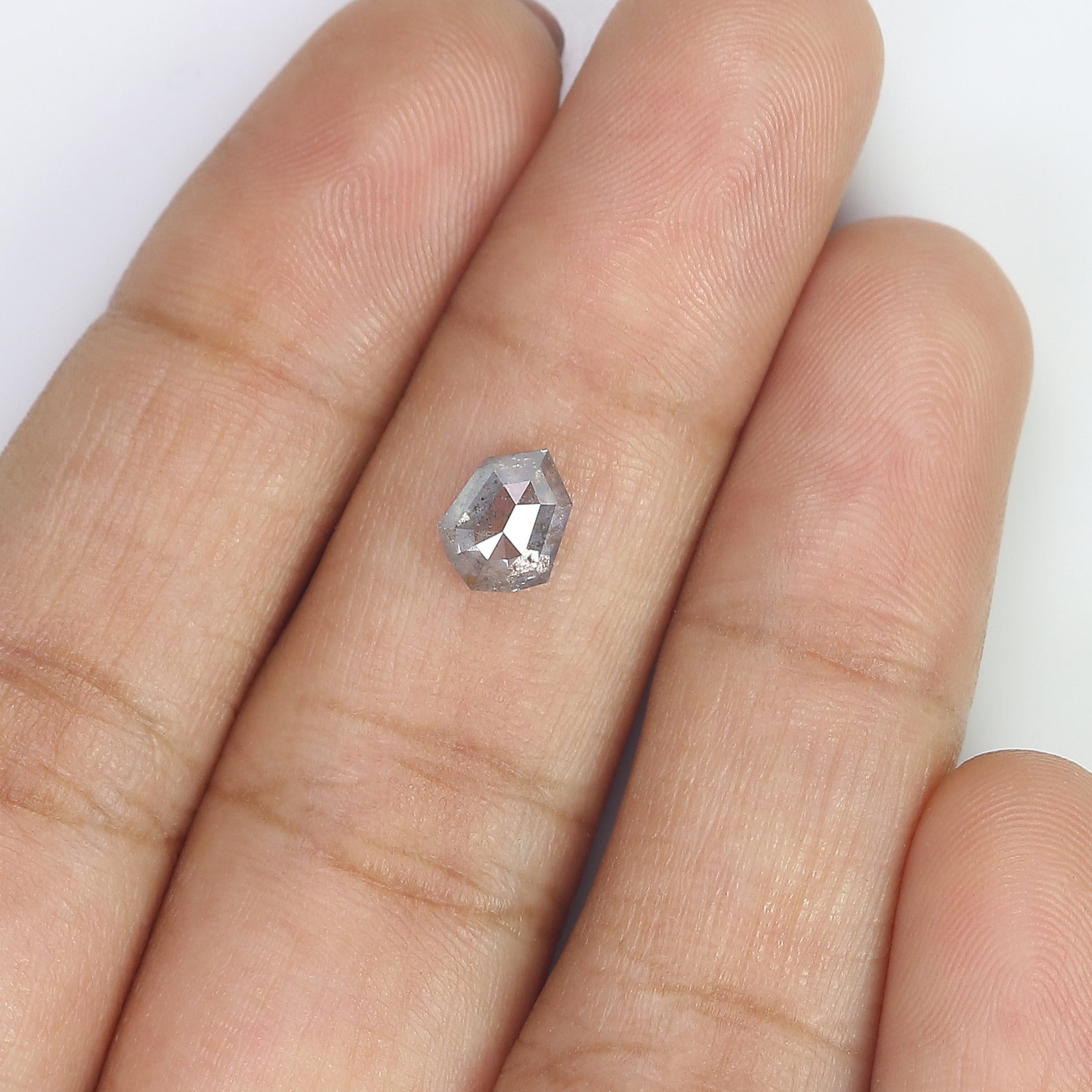 1.12 Ct Natural Loose Shield Shape Diamond Salt And Pepper Shield Shape Diamond 7.10 MM Natural Gray Color Shield Rose Cut Diamond QL2570