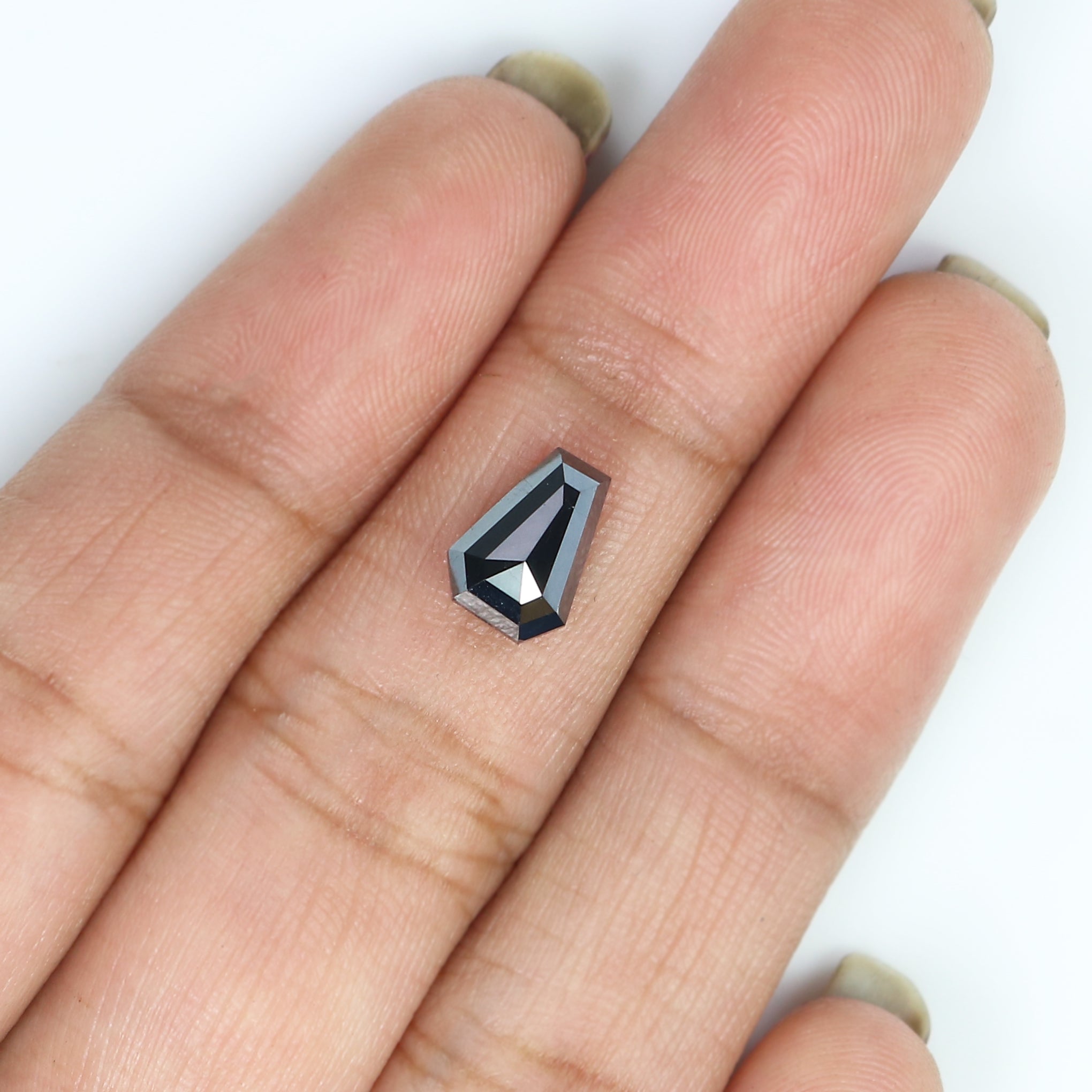 1.40 CT Natural Loose Coffin Shape Diamond Black Color Coffin Cut Diamond 8.40 MM Natural Loose Black Diamond Coffin Rose Cut Diamond LC02