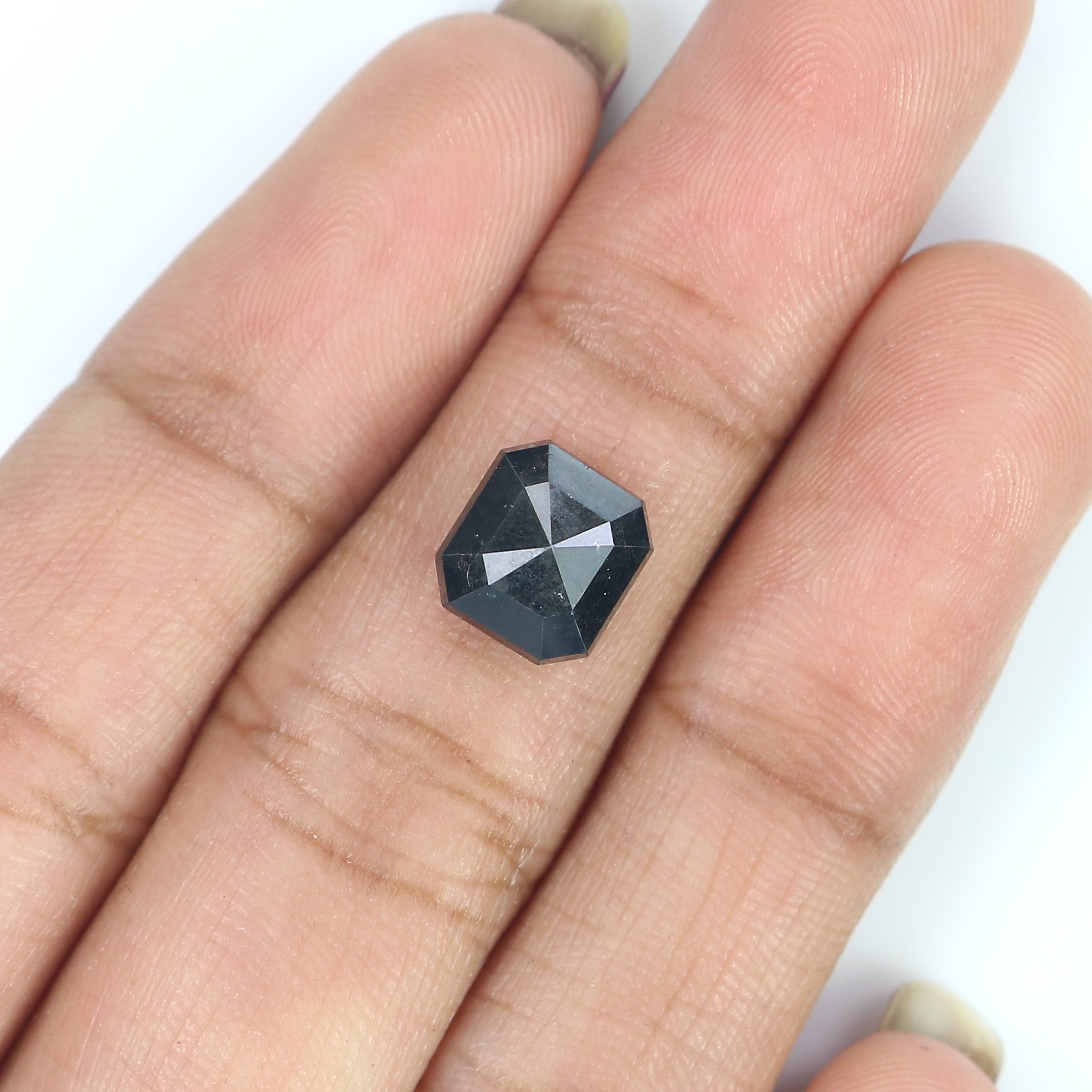 2.20 CT Natural Loose Emerald Shape Diamond Black Color Emerald Cut Diamond 7.95 MM Natural Loose Diamond Emerald Rose Cut Diamond QL3083