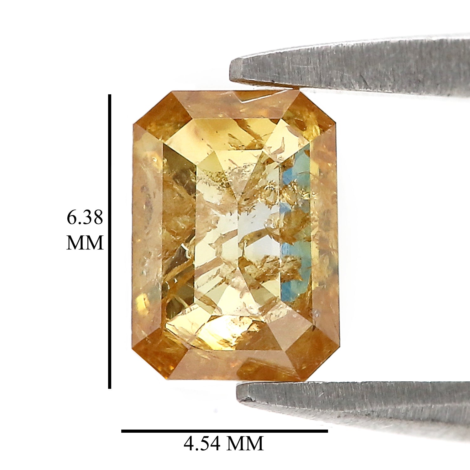 Natural Emerald Yellow Brown Color Diamond 0.88 CT Loose Rose Cut Stone 6.40 MM Rustic Diamond Emerald Diamond For Custom Engagement Ring L3651