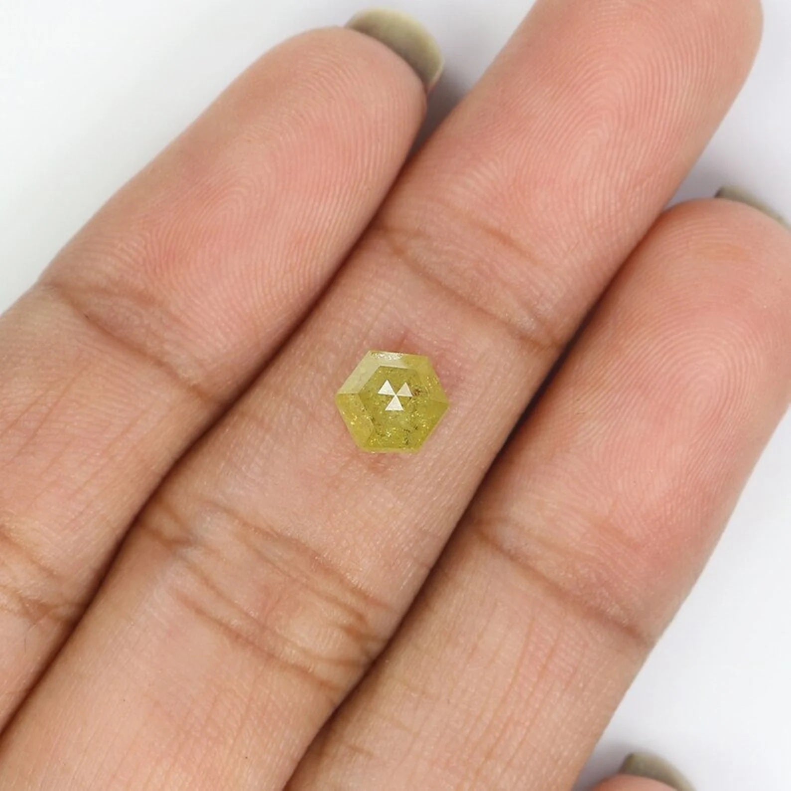 1.01 CT Natural Loose Hexagon Diamond Yellow Color Hexagon Diamond 6.40 MM Natural Diamond Hexagon Cut Diamond Hexagon Shape Diamond NQ9061
