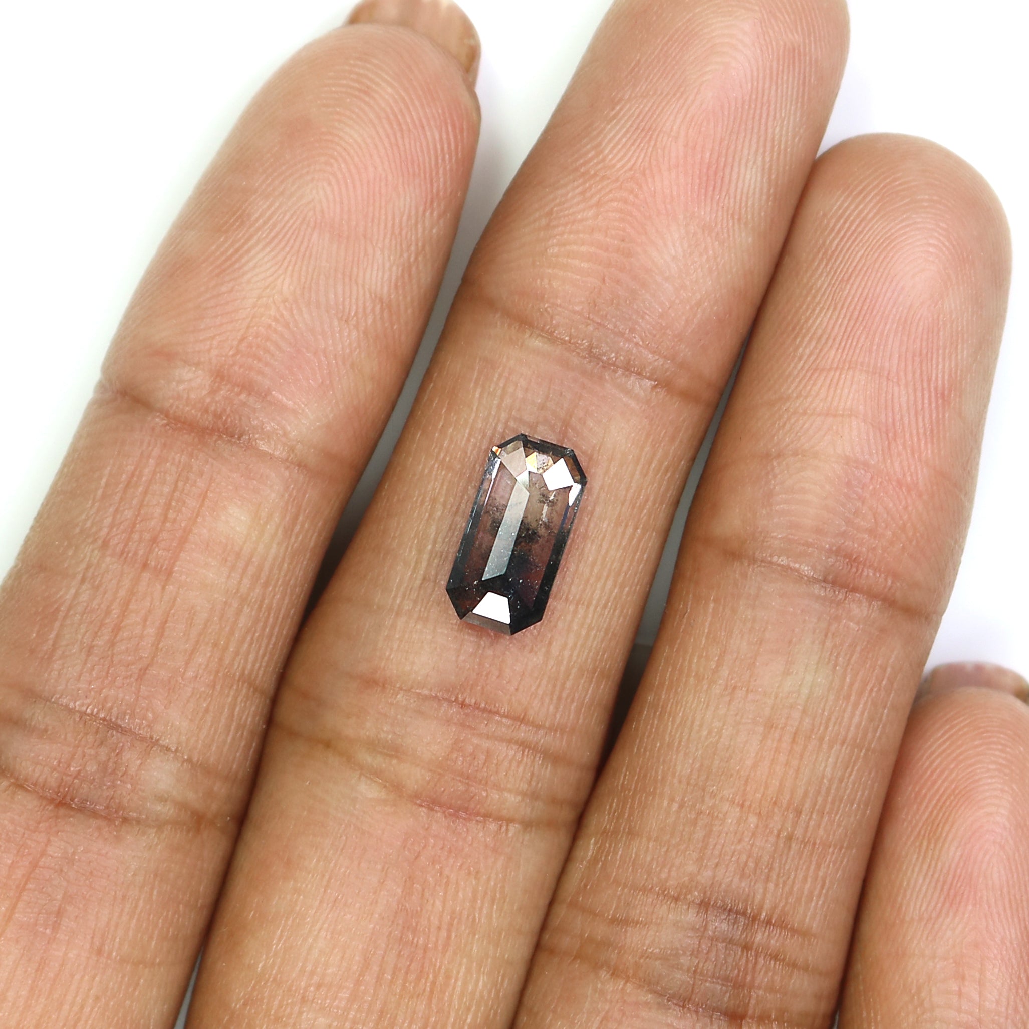 1.60 CT Emerald Rose Cut Salt And Pepper Lab Grown 9.95 MM Loose Diamond CVD Fancy Black Grey Color Lab Created Antique Cut Diamonds N2635